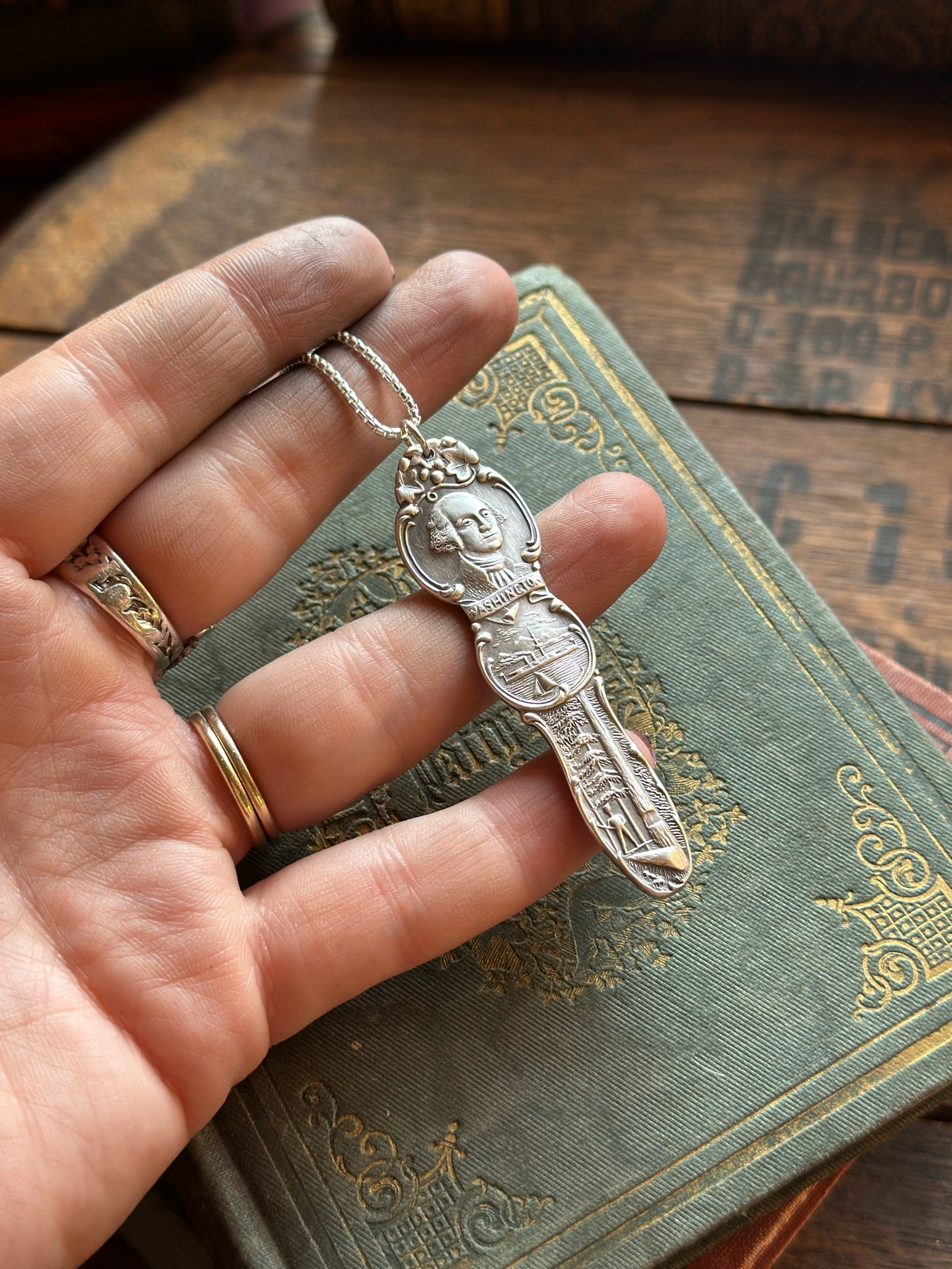 Grand Washington State Sterling Spoon Necklace - LadyForge Jewelry
