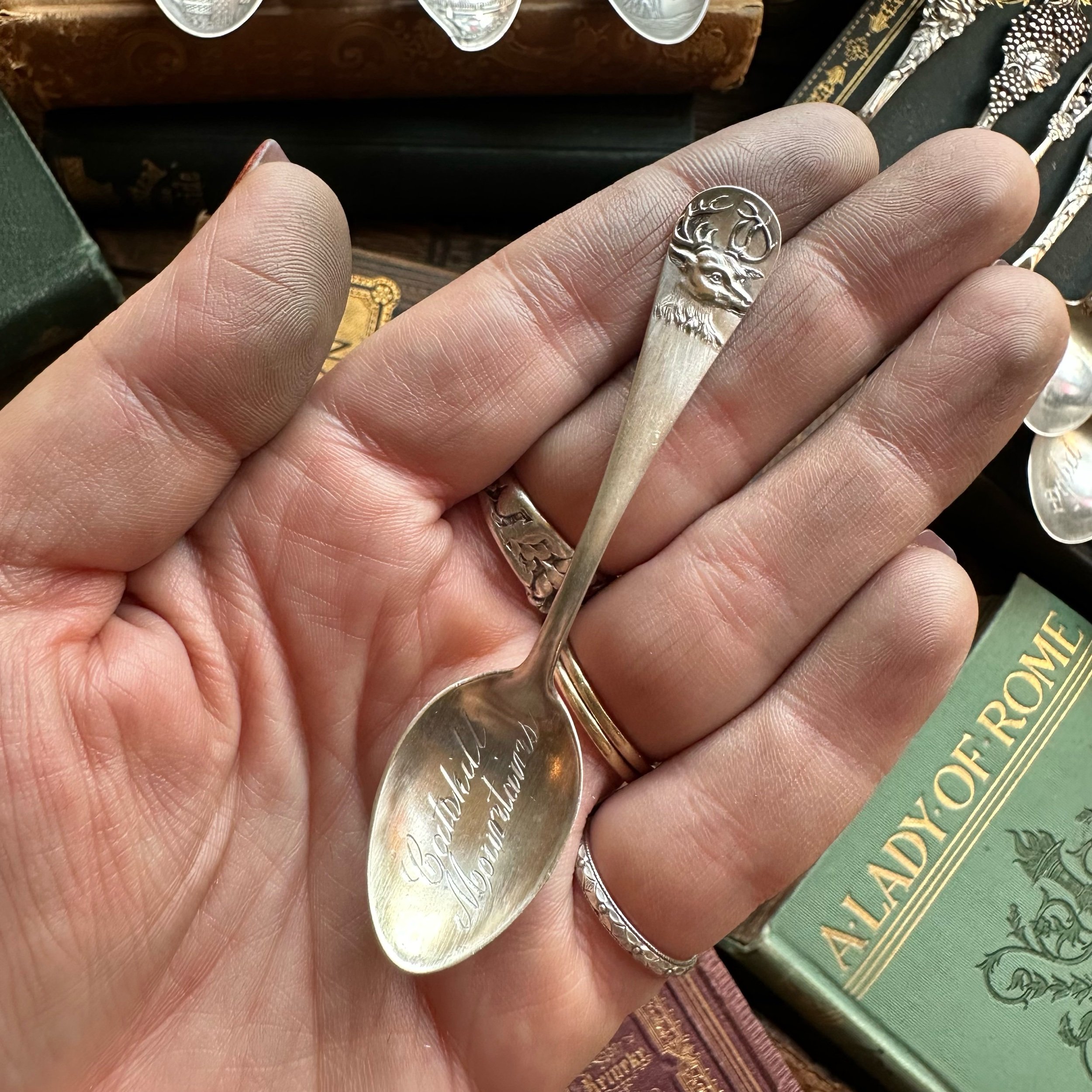 Stag Sterling Wrap Spoon Ring - LadyForge Jewelry