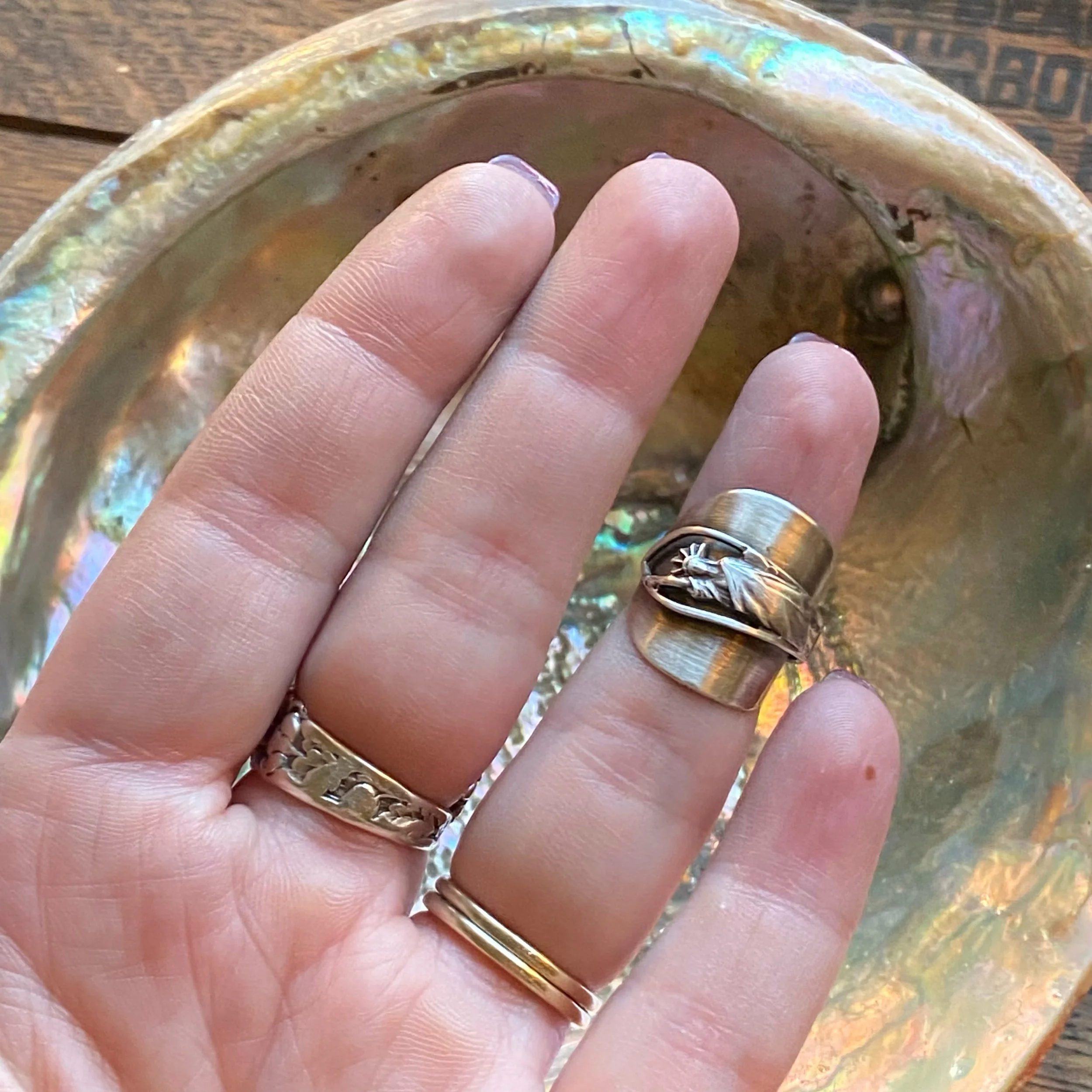Dainty Lady Liberty Sterling Wrap Ring - LadyForge Jewelry