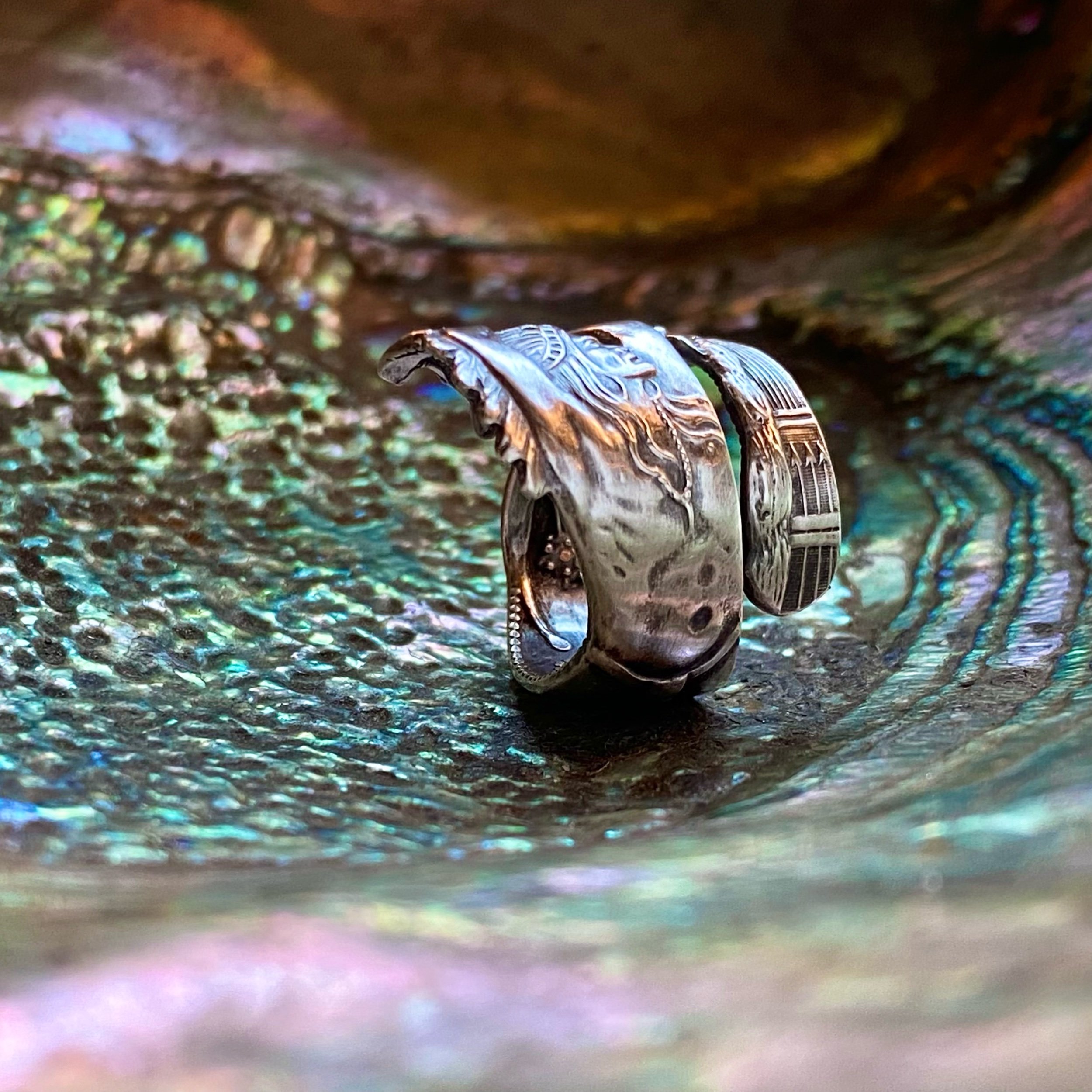 Dainty Tomahawk Warrior Sterling Spoon Ring - LadyForge Jewelry