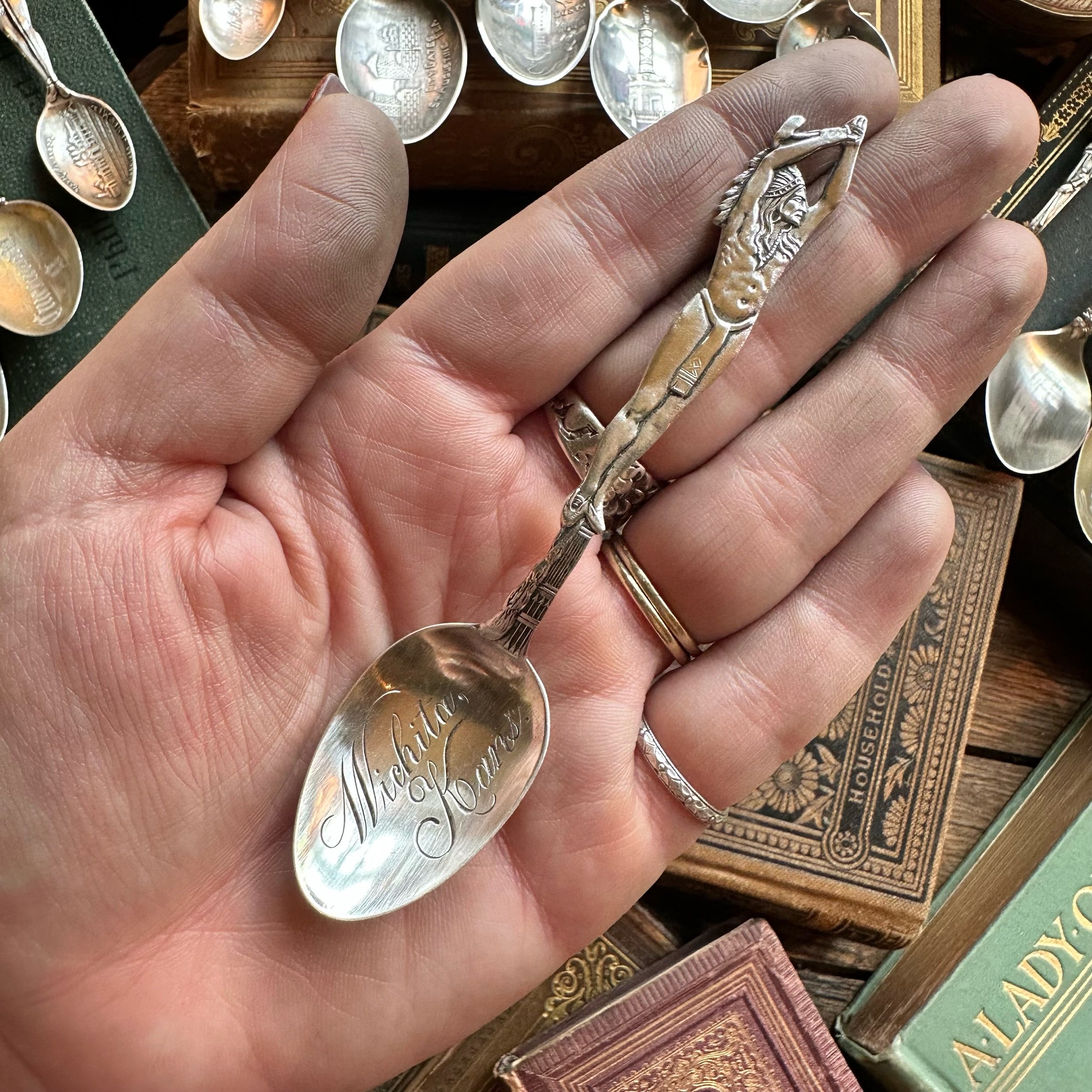 Dainty Tomahawk Warrior Sterling Spoon Ring - LadyForge Jewelry