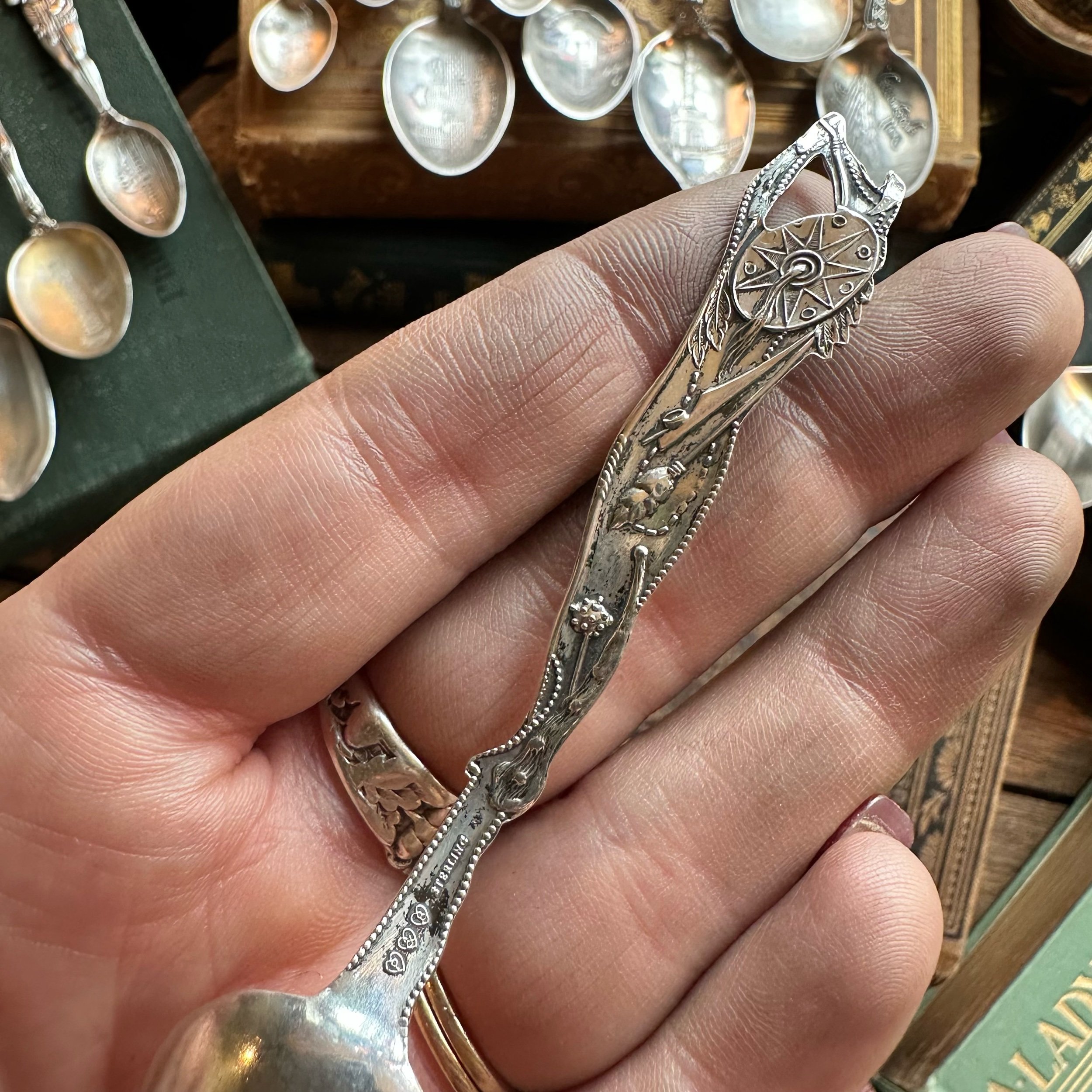 Dainty Tomahawk Warrior Sterling Spoon Ring - LadyForge Jewelry