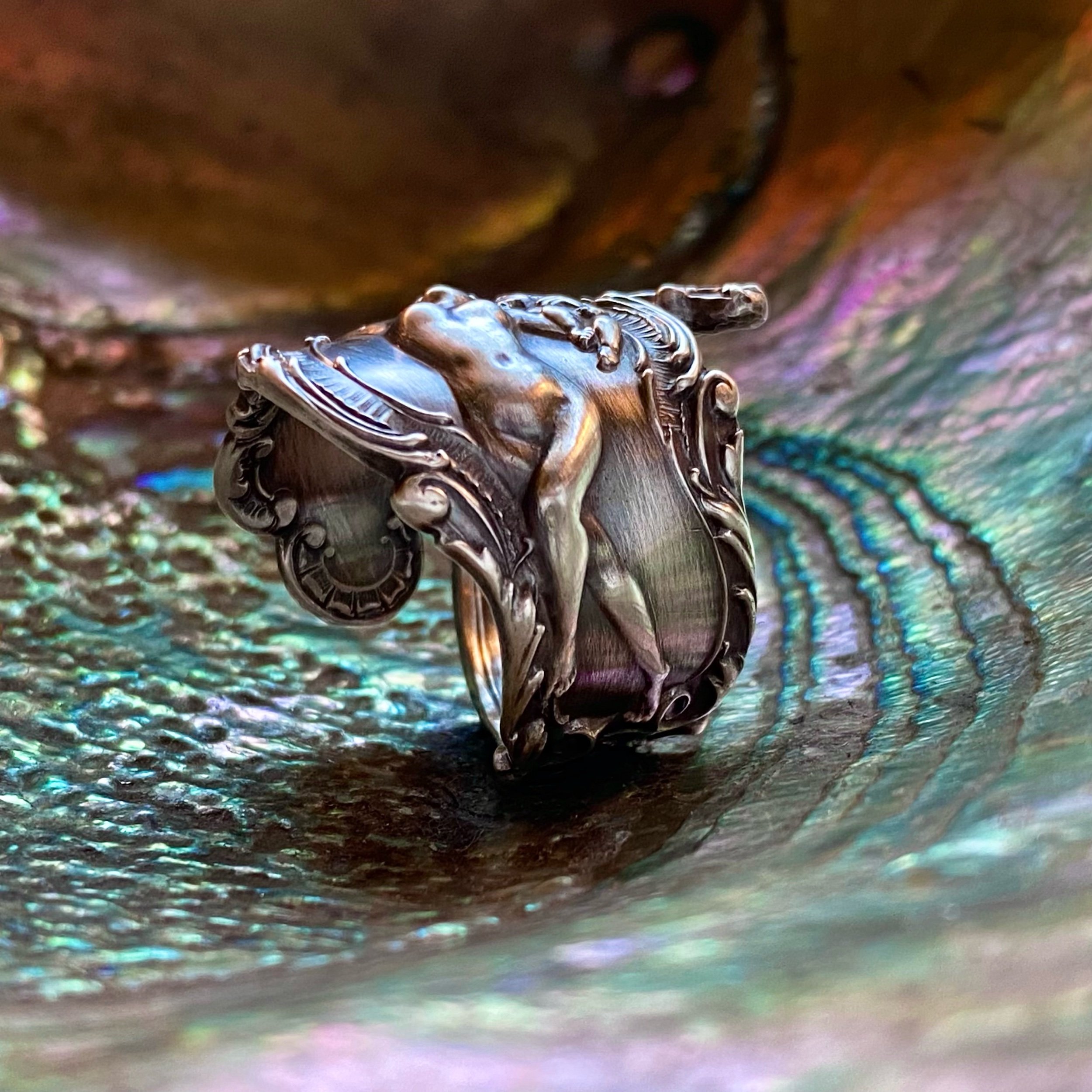 1895 Bacchante Sterling Spoon Ring - LadyForge Jewelry