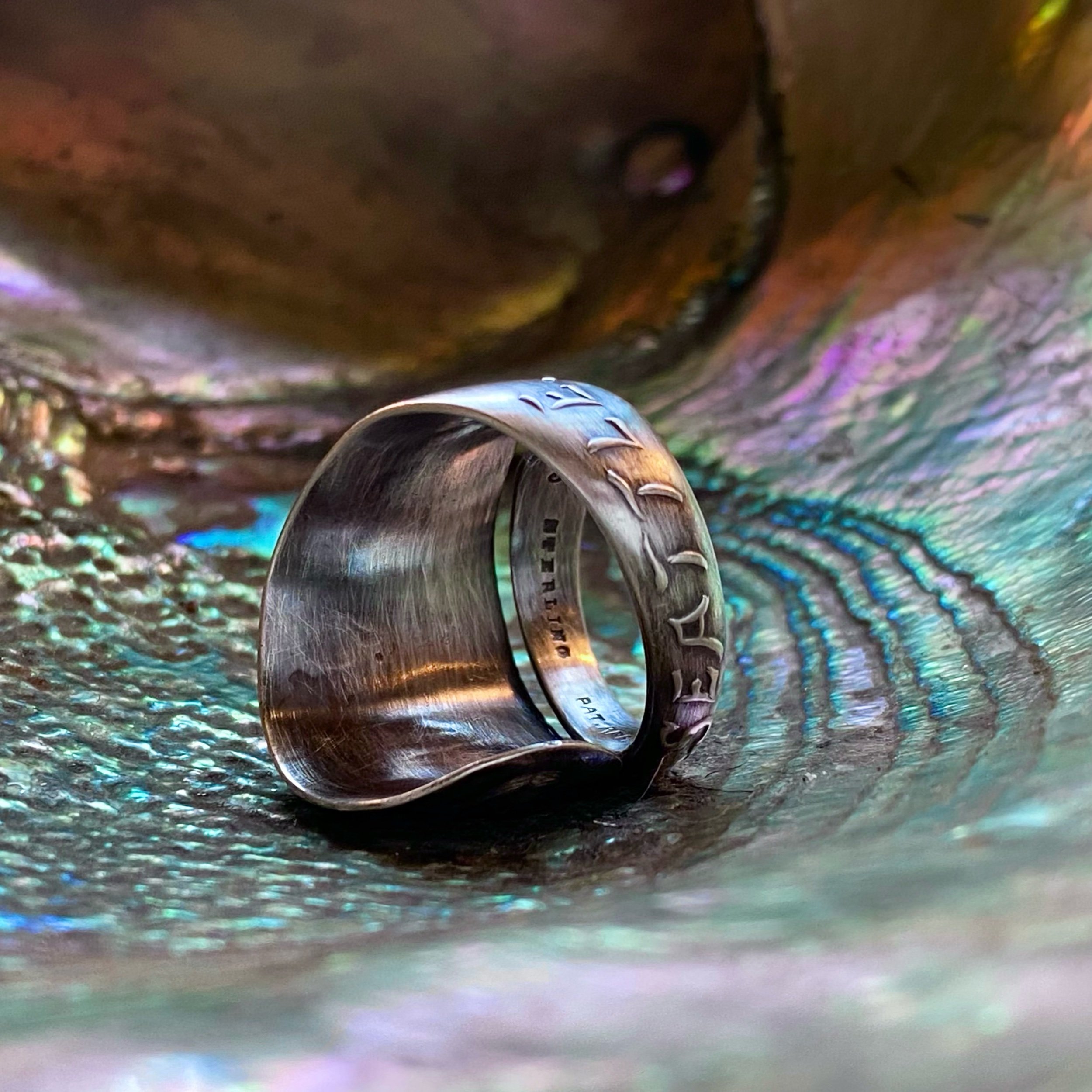 Chief Seattle Sterling Spoon Ring - LadyForge Jewelry
