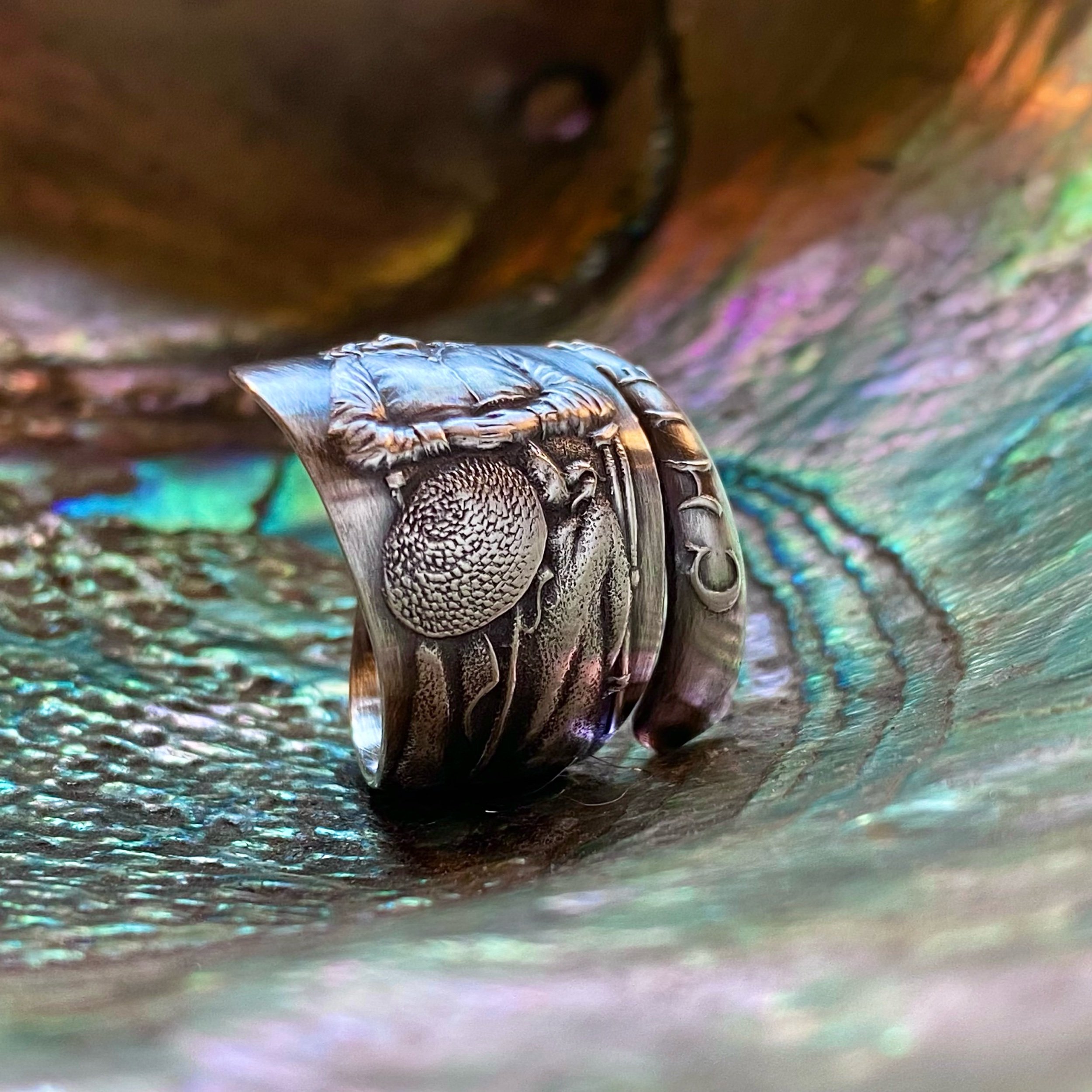 Chief Seattle Sterling Spoon Ring - LadyForge Jewelry