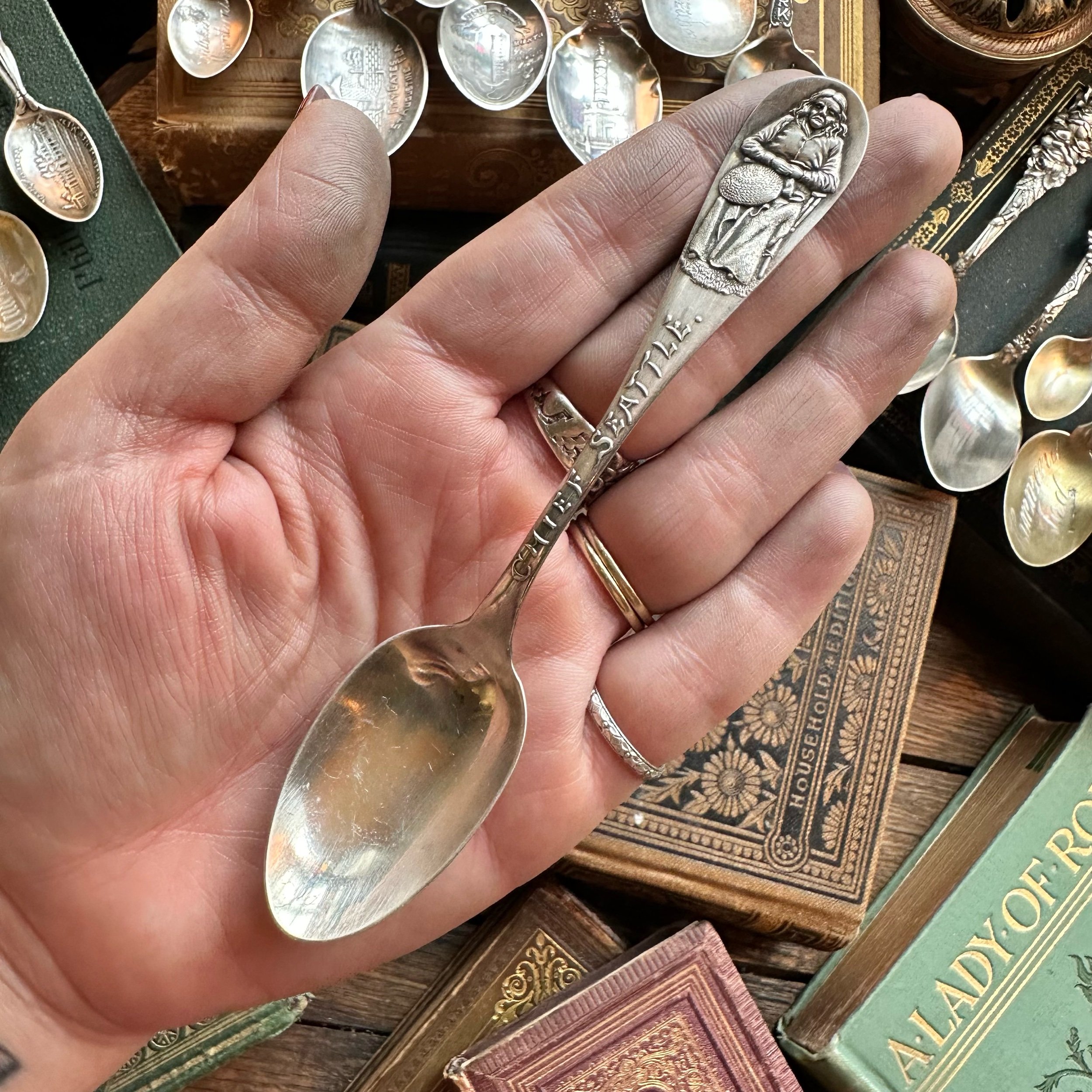 Chief Seattle Sterling Spoon Ring - LadyForge Jewelry