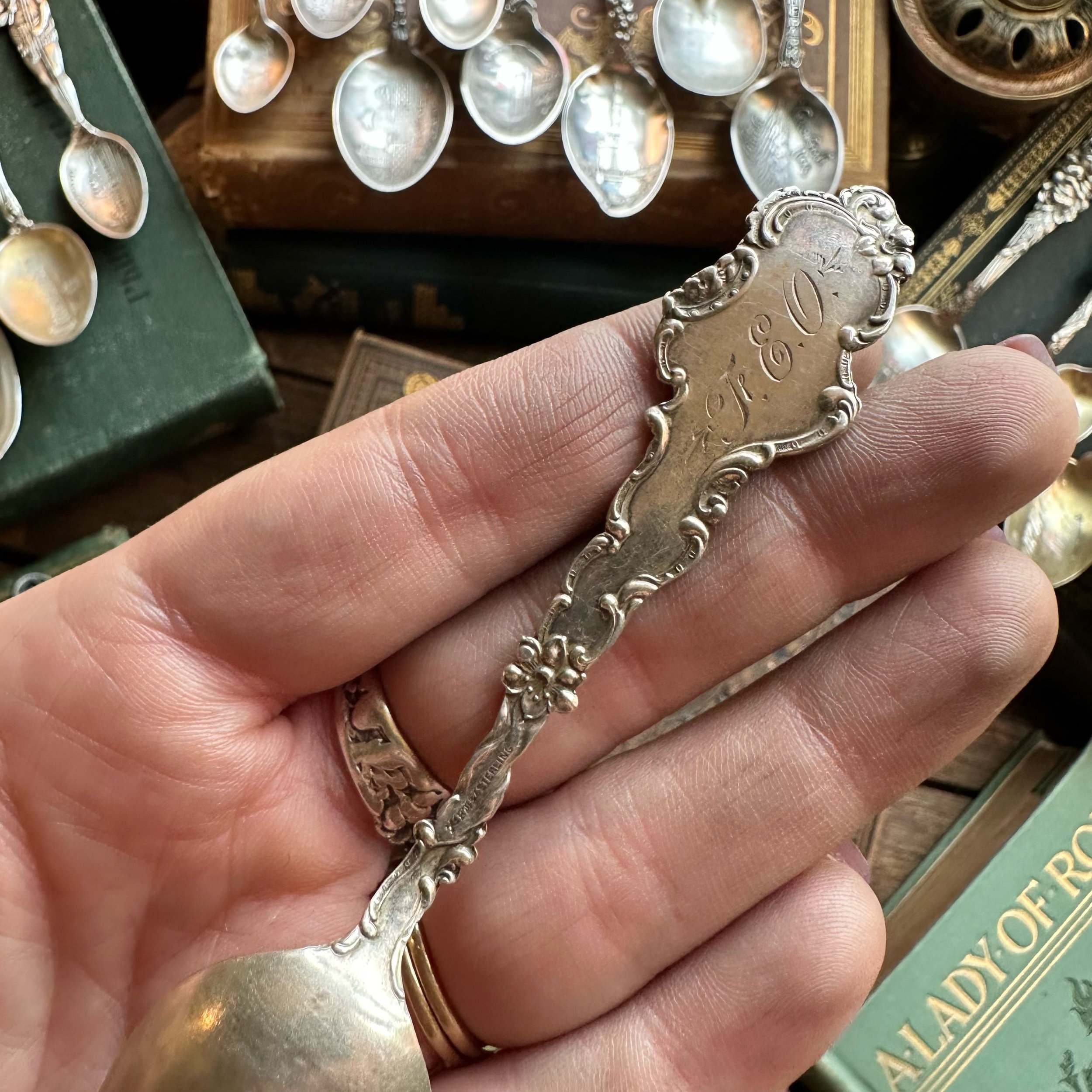 Rejoicing Cherubs Sterling Spoon Ring - LadyForge Jewelry