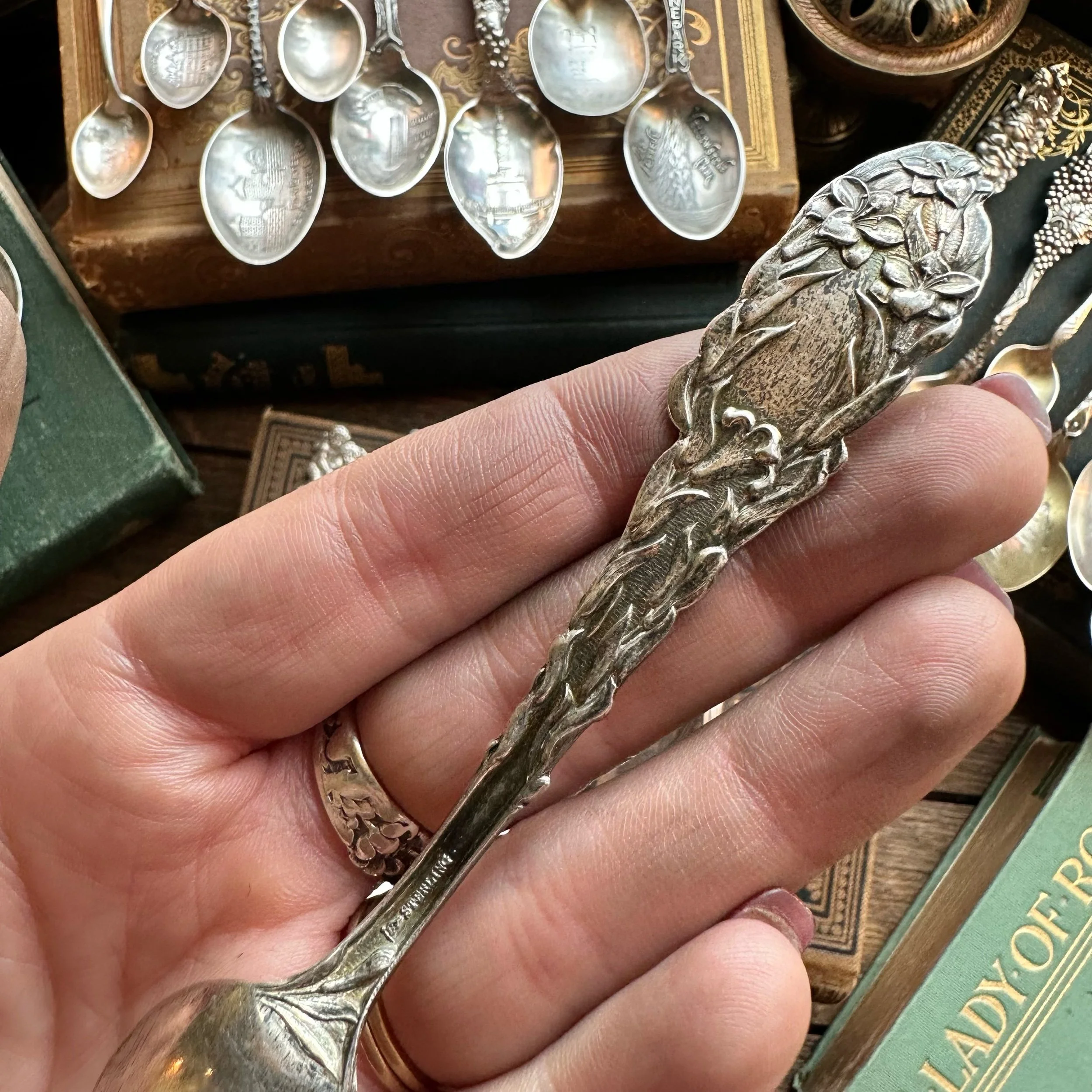 Sterling Spoon Necklace - Rejoicing Cherub - LadyForge Jewelry