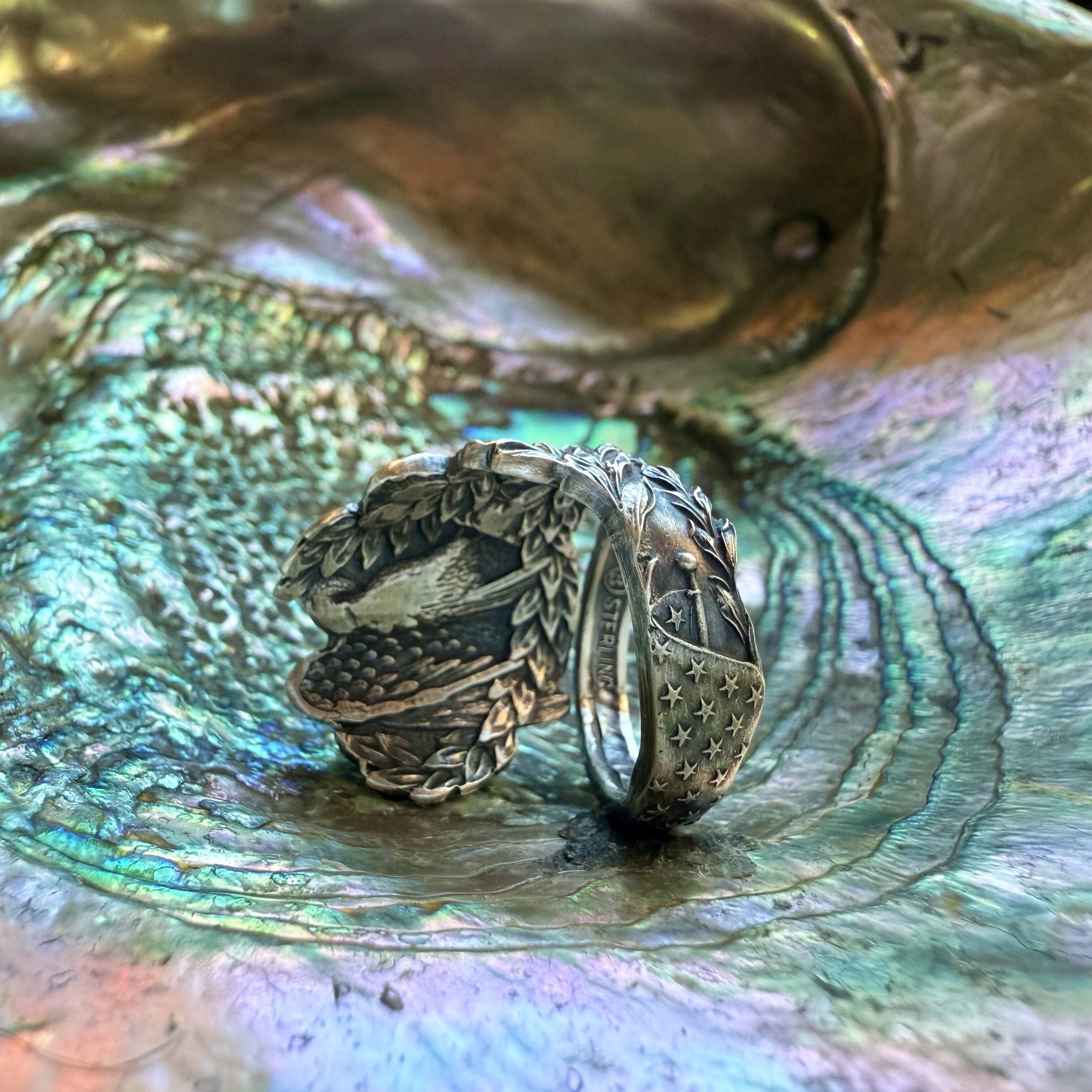 American Eagle Sterling Spoon Ring - LadyForge Jewelry