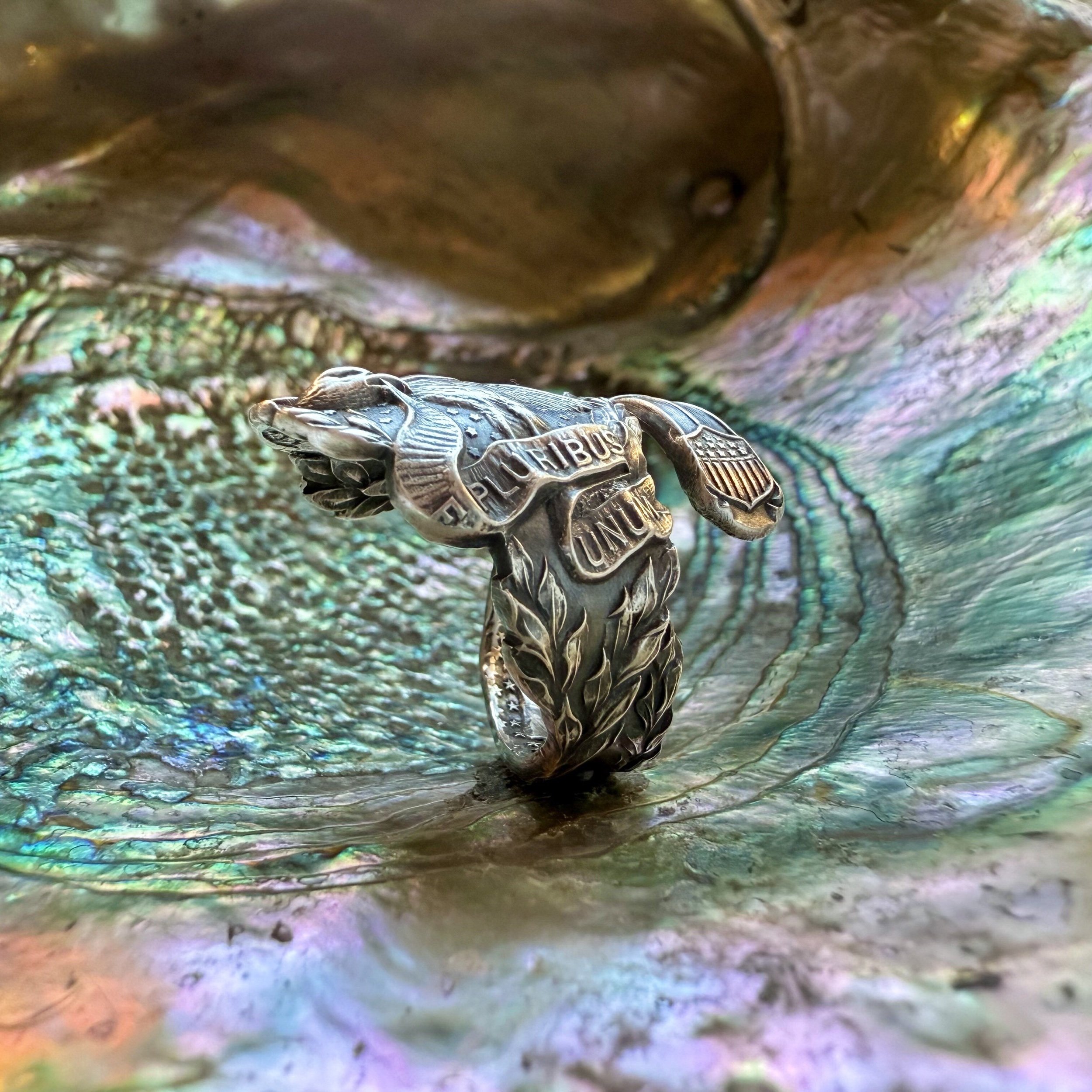 American Eagle Sterling Spoon Ring - LadyForge Jewelry