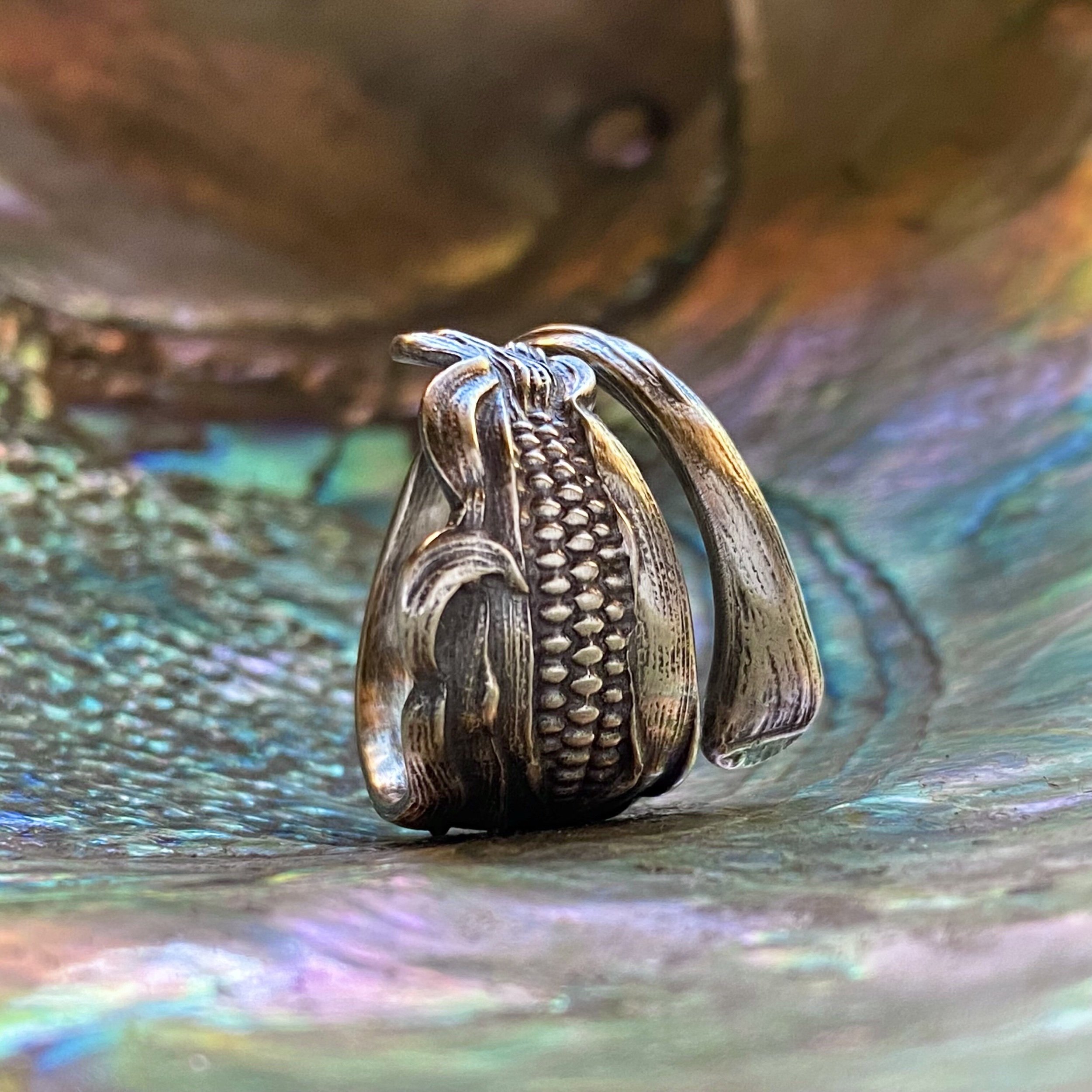 It’s Corn! Sterling Spoon Ring - LadyForge Jewelry