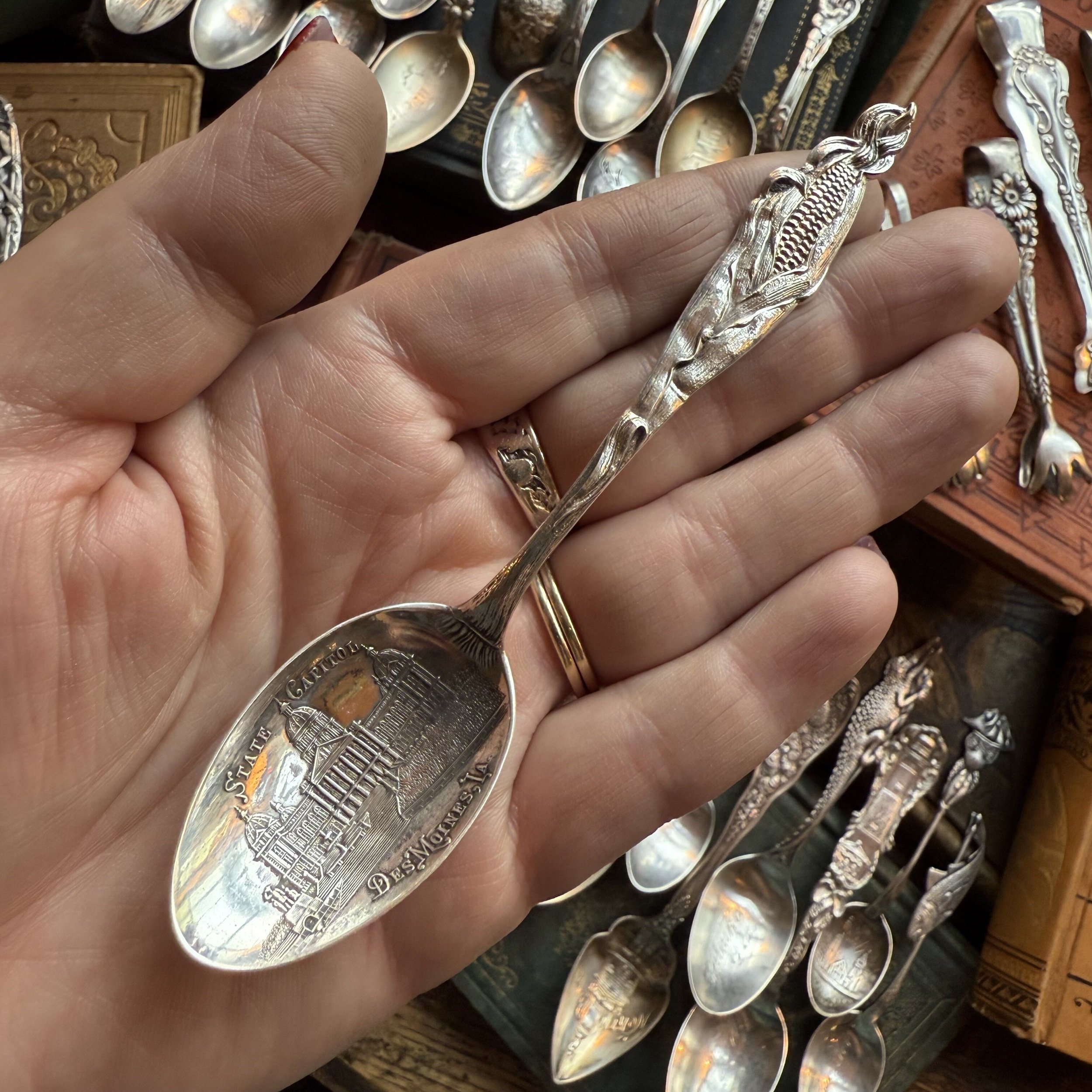 Corn Sterling Spoon Ring - LadyForge Jewelry