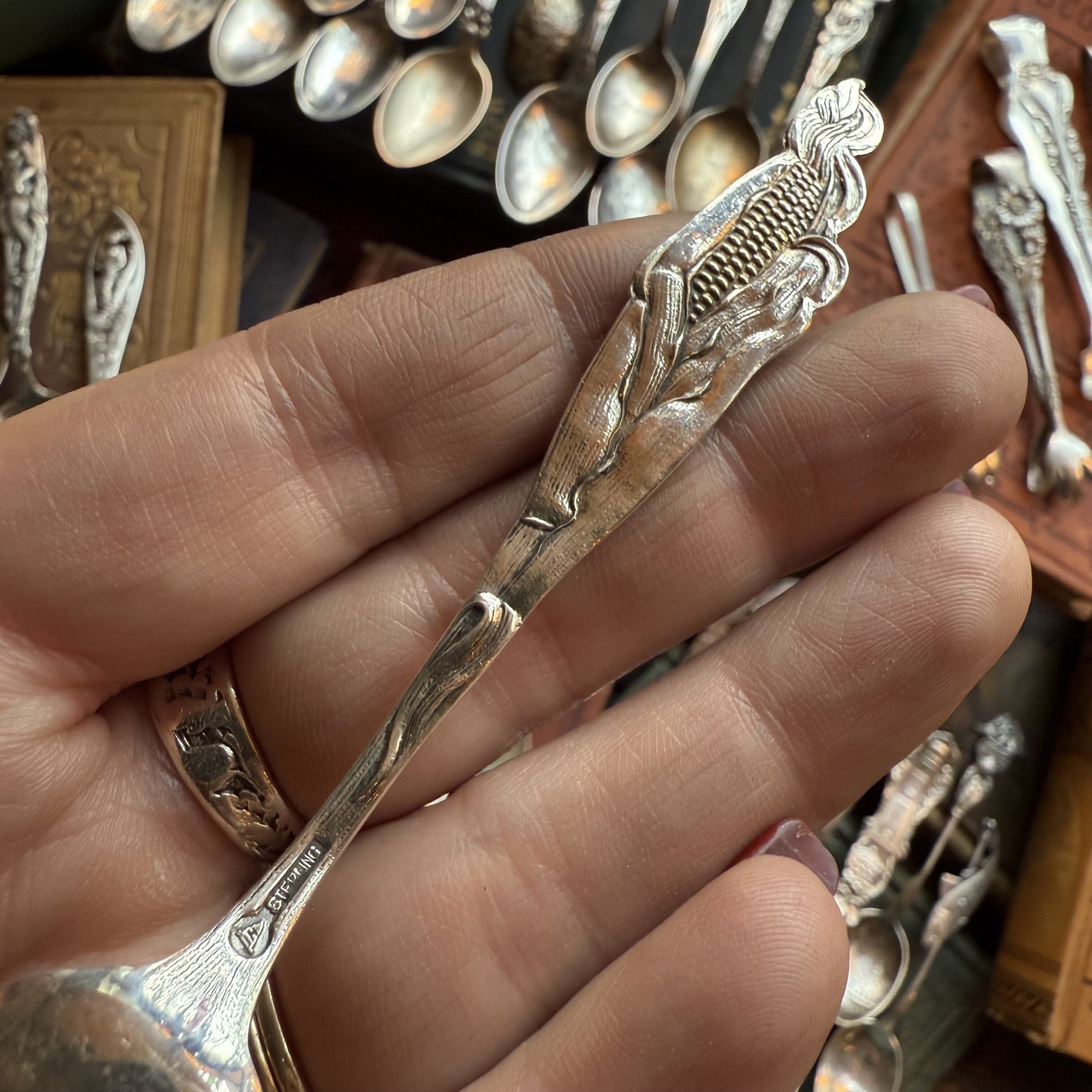 Corn Sterling Spoon Ring - LadyForge Jewelry