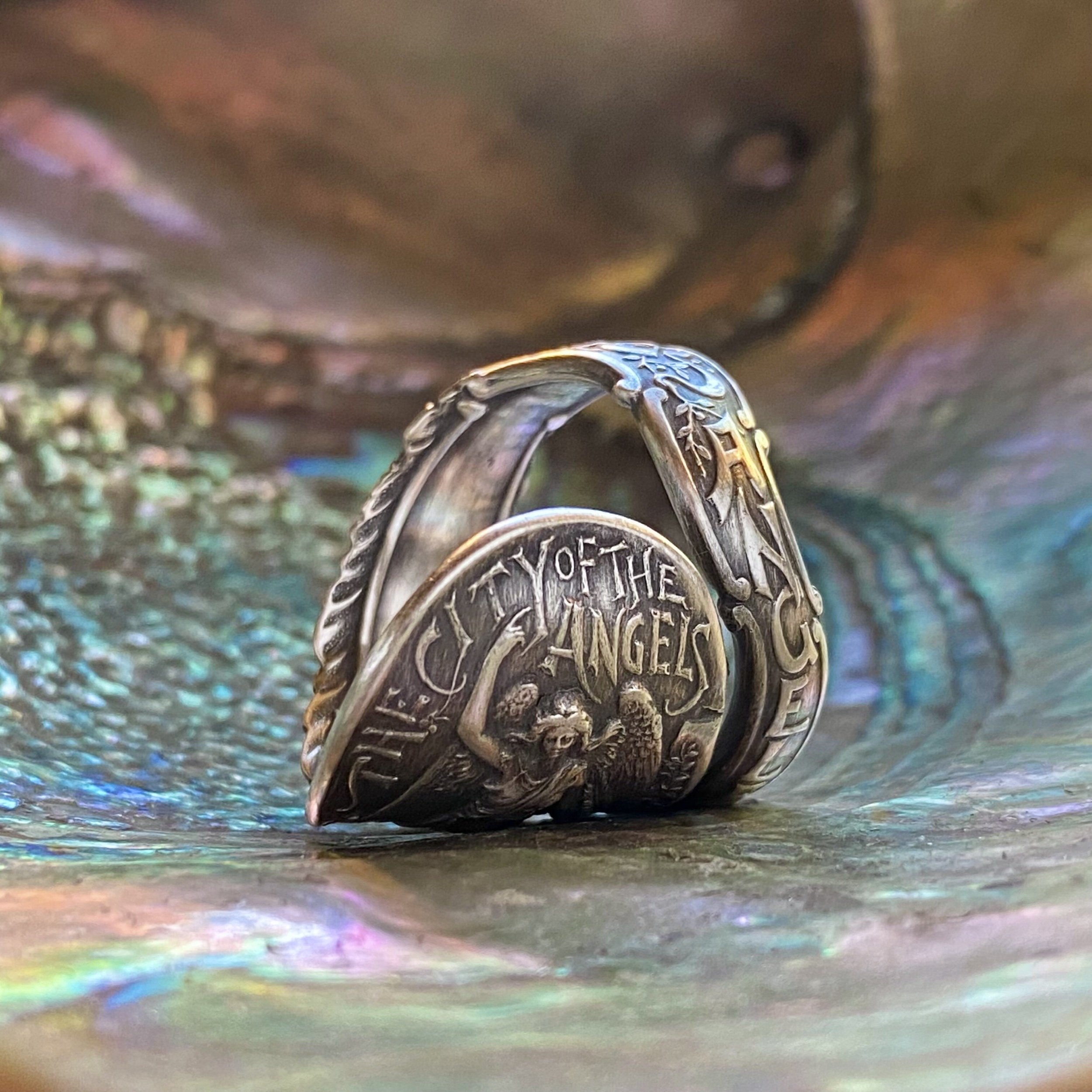 1900 City Of Angels Sterling Spoon Ring - LadyForge Jewelry