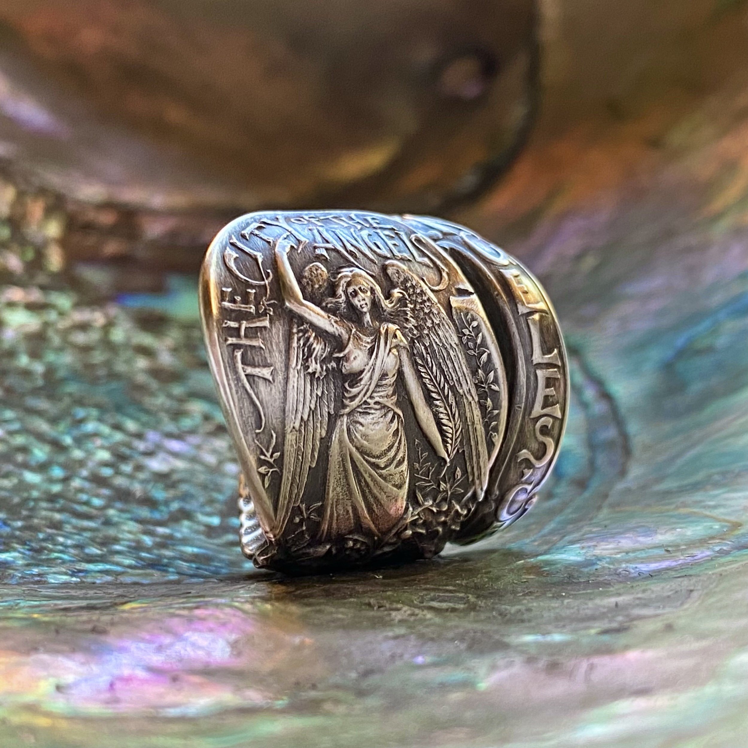 1900 City Of Angels Sterling Spoon Ring - LadyForge Jewelry