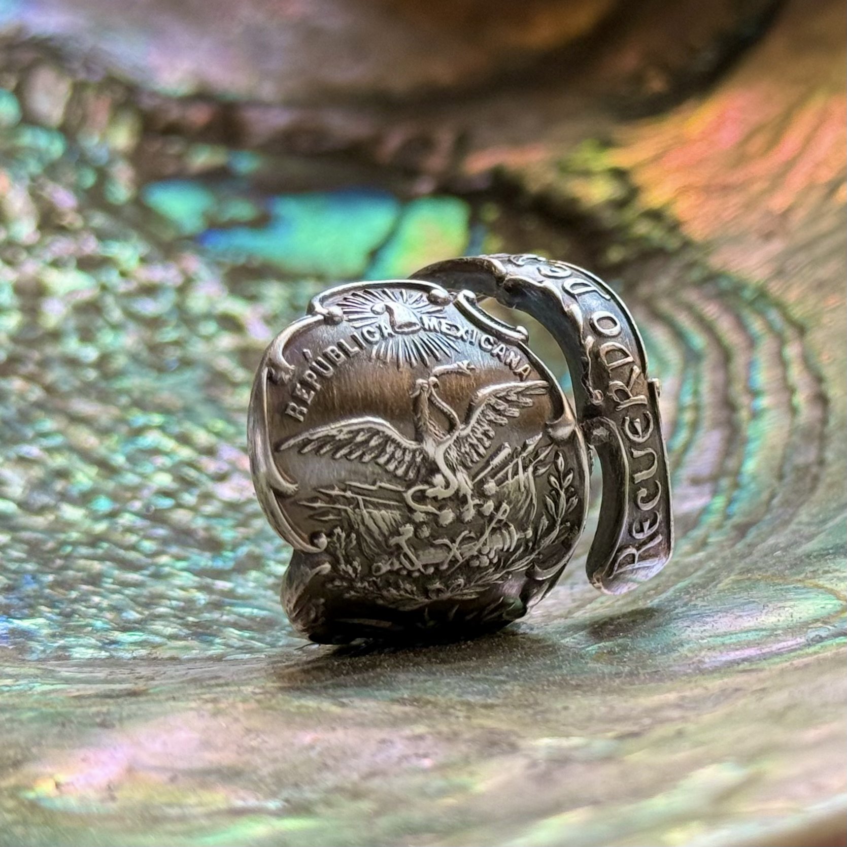 Memories of Mexico Sterling Spoon Ring - LadyForge Jewelry