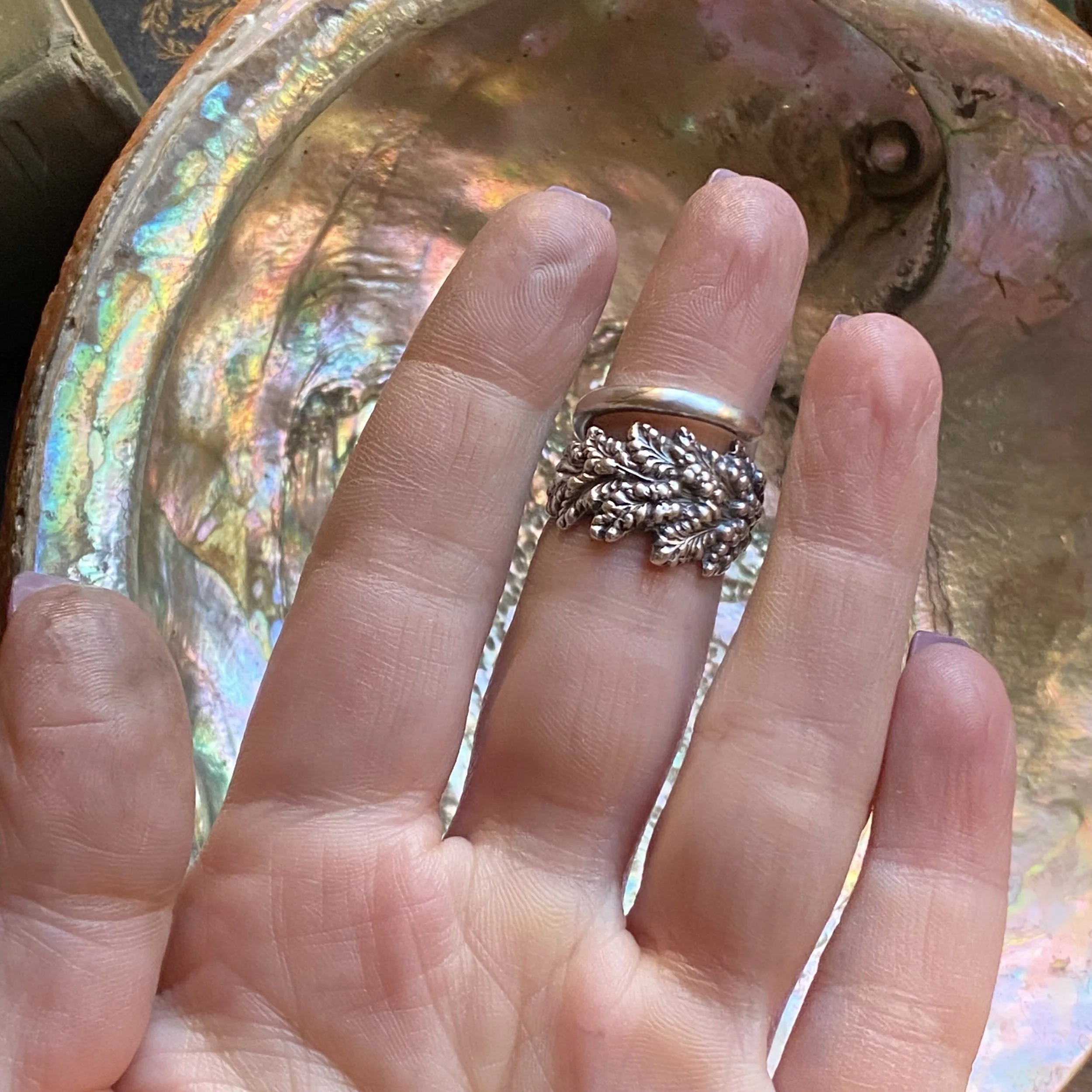 1958 Goldenrod Sterling Spoon Ring - LadyForge Jewelry