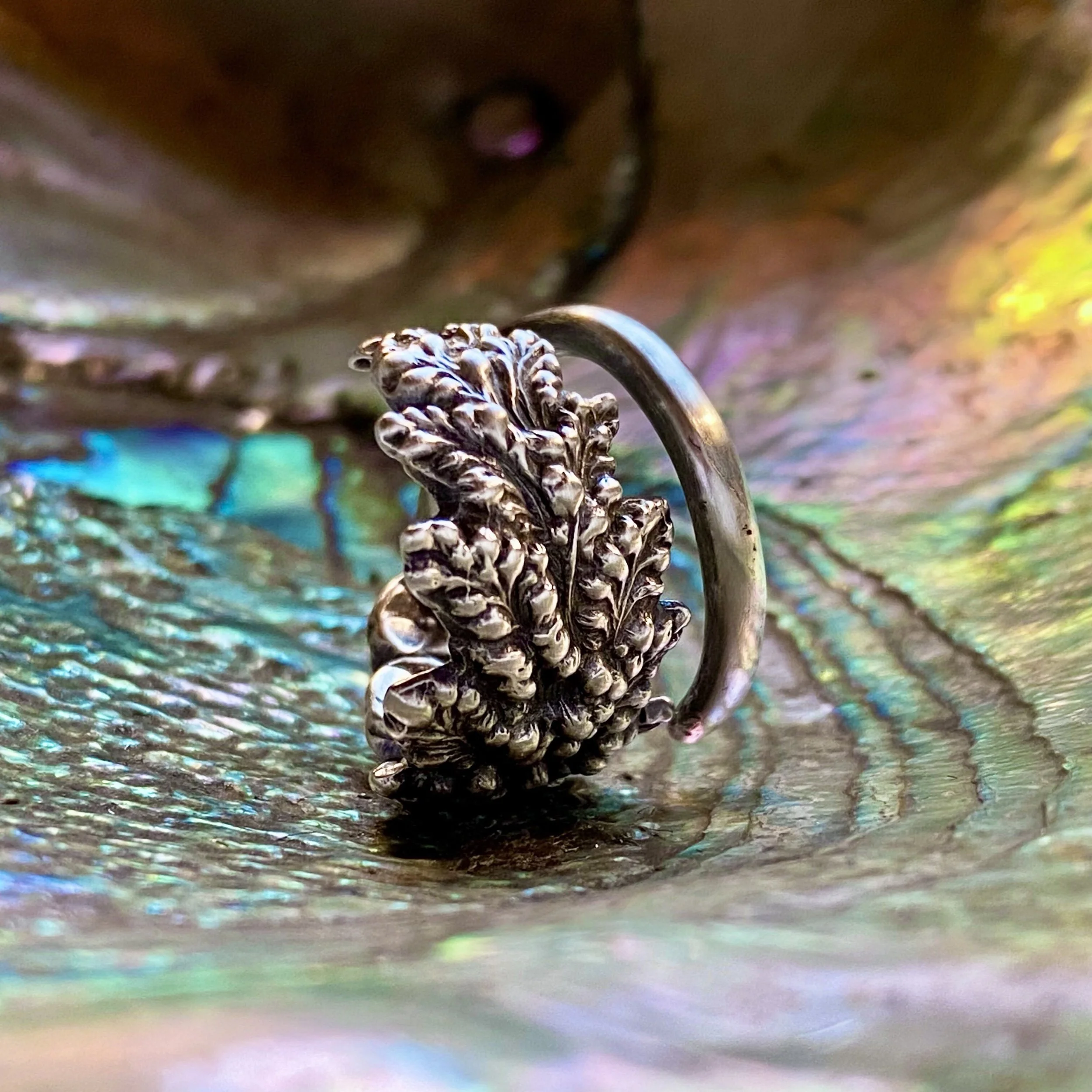 1958 Goldenrod Sterling Spoon Ring - LadyForge Jewelry