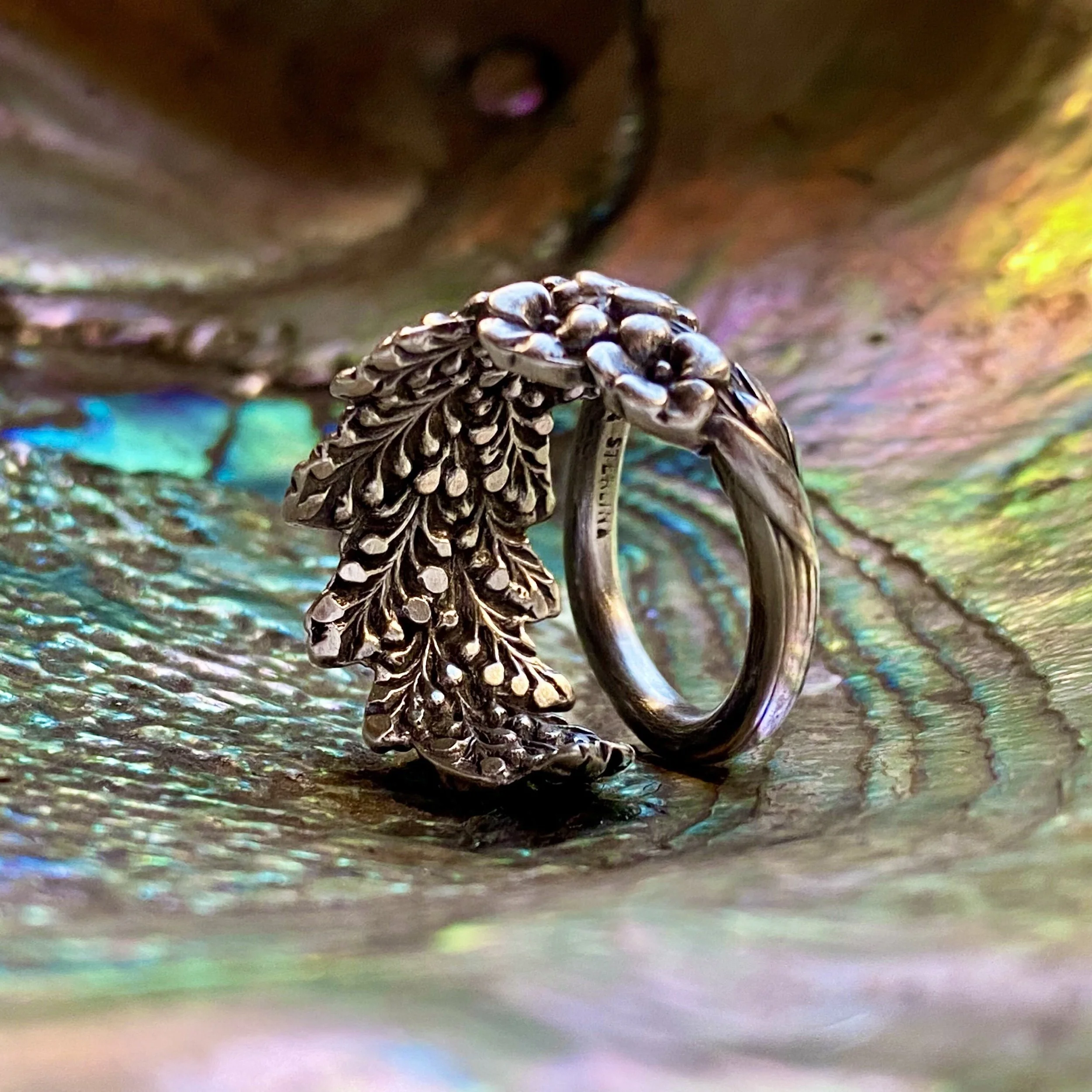 1958 Goldenrod Sterling Spoon Ring - LadyForge Jewelry
