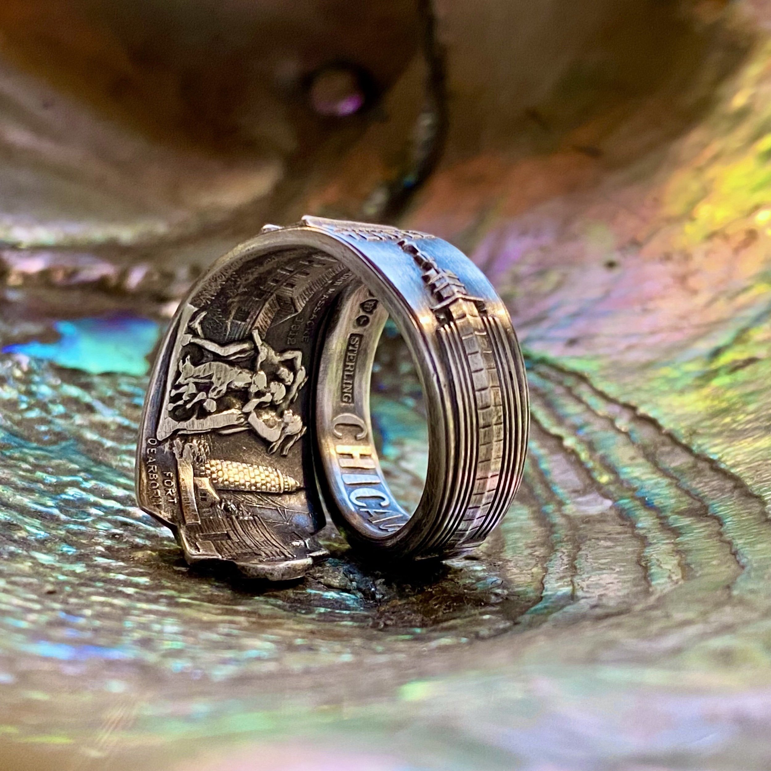 1933 Century of Progress Sterling Spoon Ring - LadyForge Jewelry