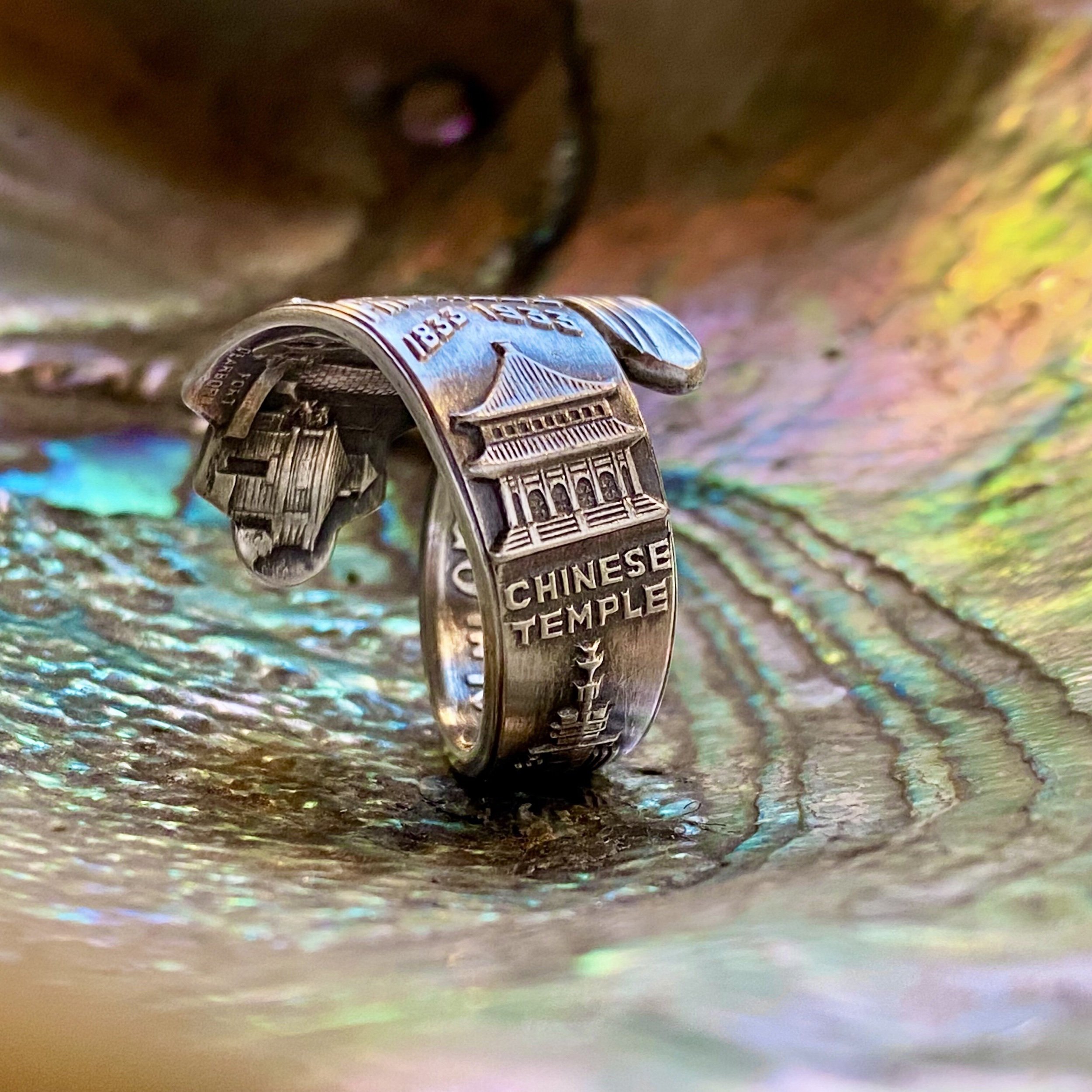 1933 Century of Progress Sterling Spoon Ring - LadyForge Jewelry
