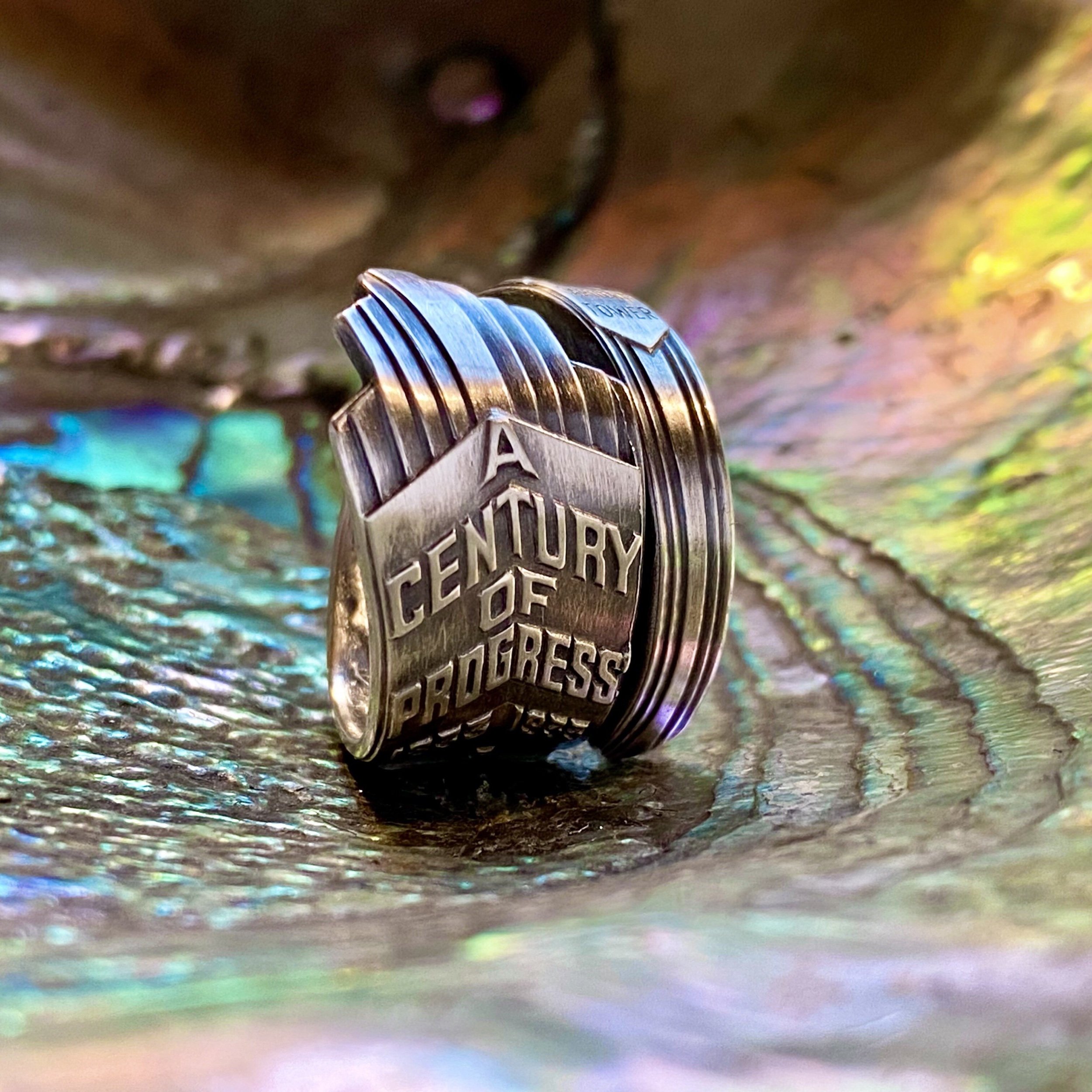 1933 Century of Progress Sterling Spoon Ring - LadyForge Jewelry