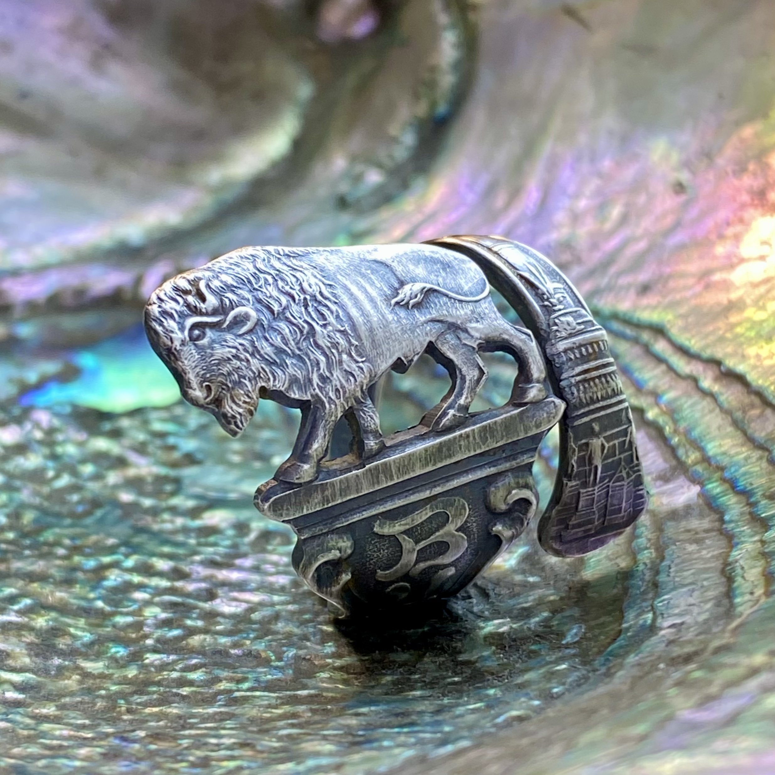 Grand Buffalo Sterling Spoon Ring - LadyForge Jewelry