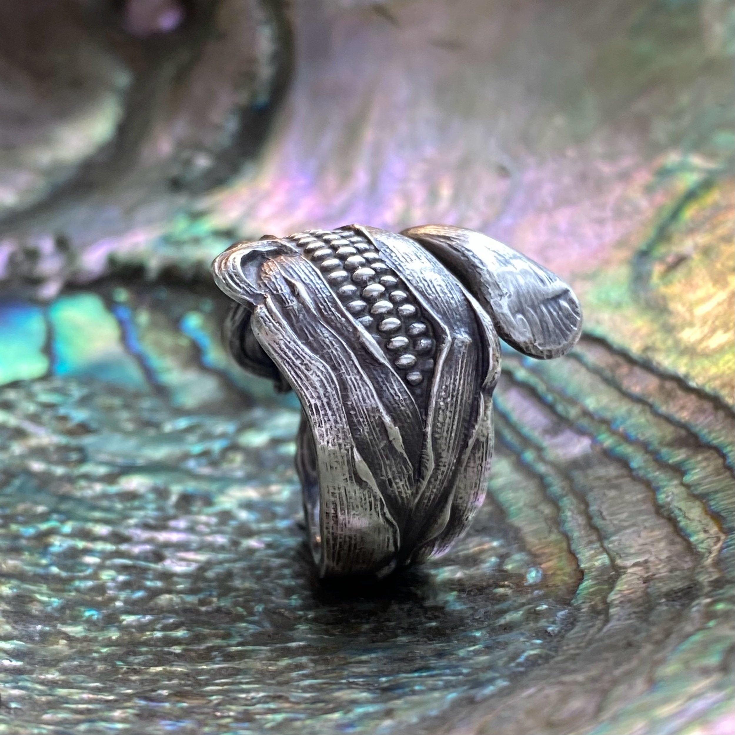 Corn Sterling Spoon Ring - LadyForge Jewelry
