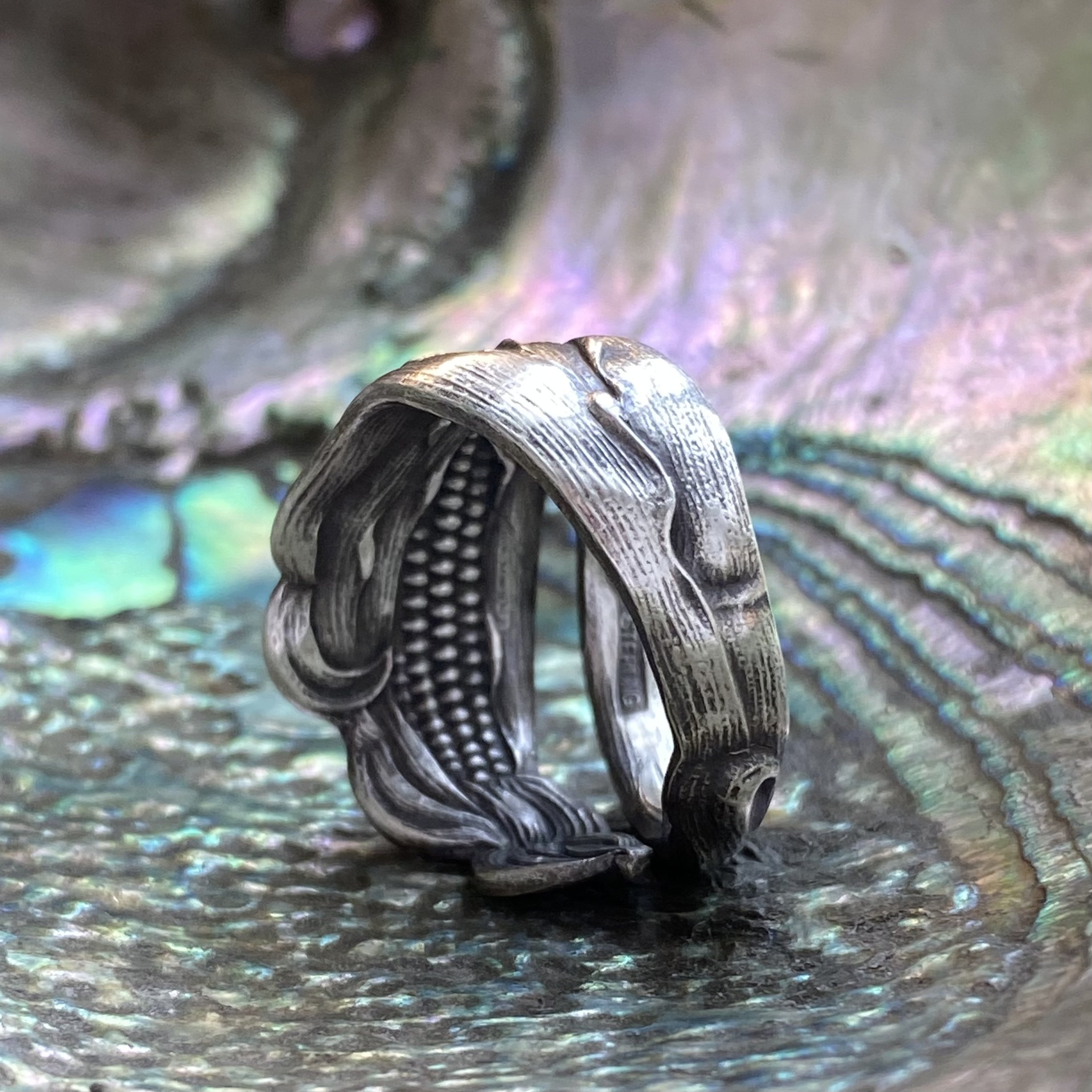 Corn Sterling Spoon Ring - LadyForge Jewelry