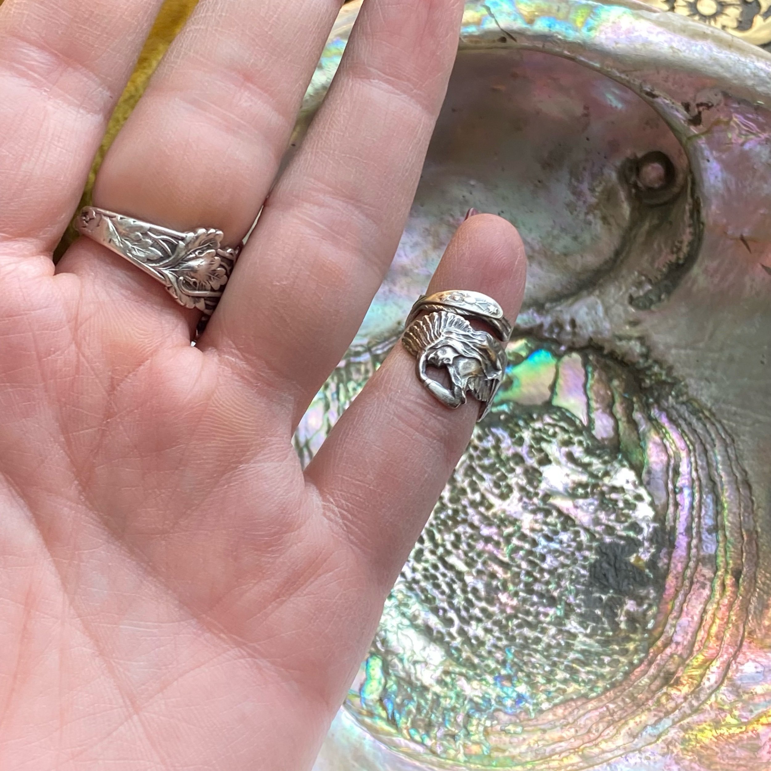 Small Native American Sterling Spoon Ring - LadyForge Jewelry