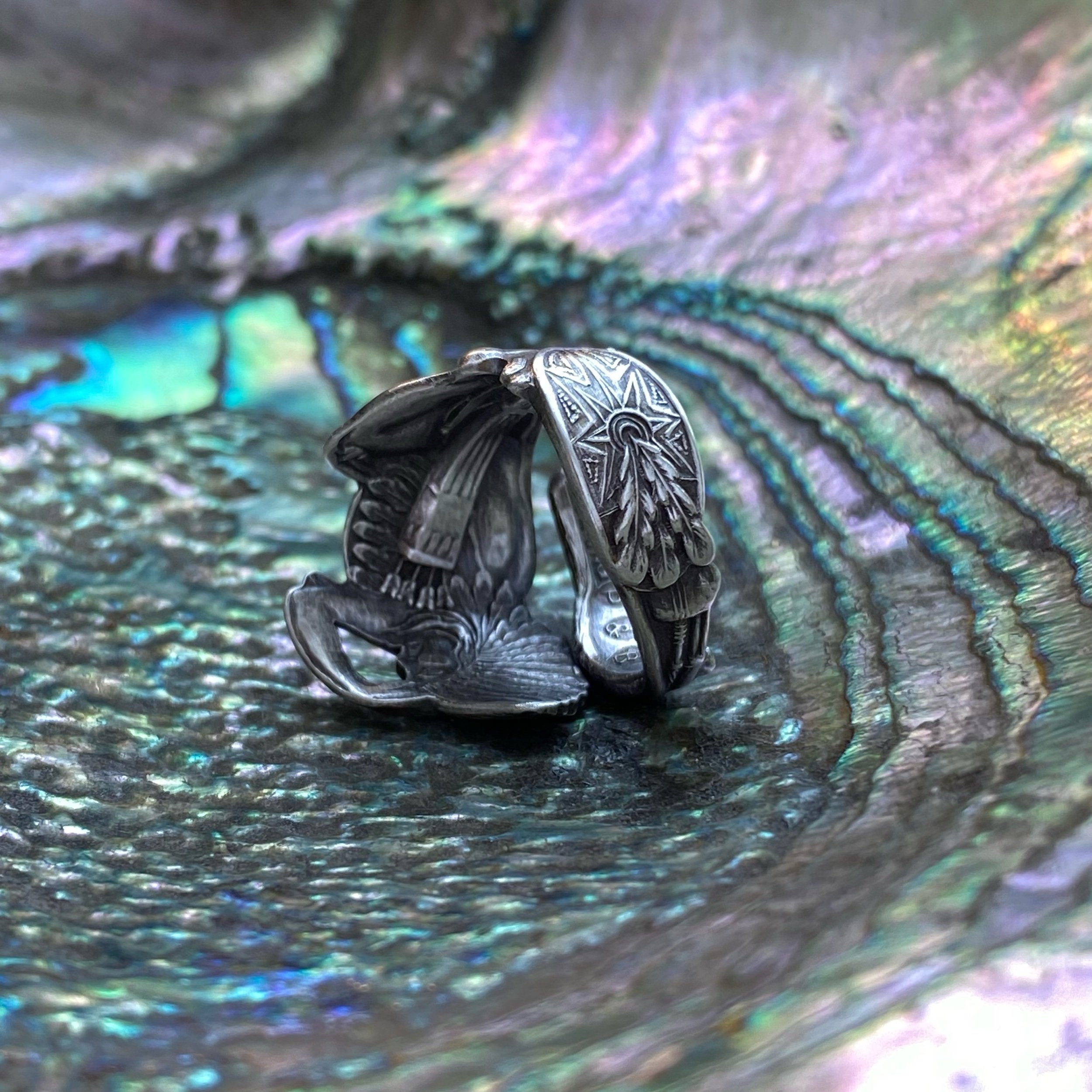 Small Native American Sterling Spoon Ring - LadyForge Jewelry