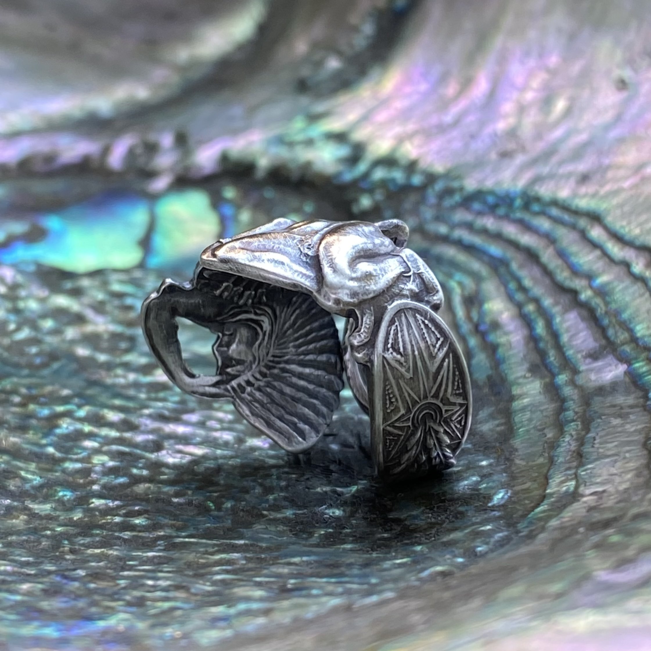 Small Native American Sterling Spoon Ring - LadyForge Jewelry