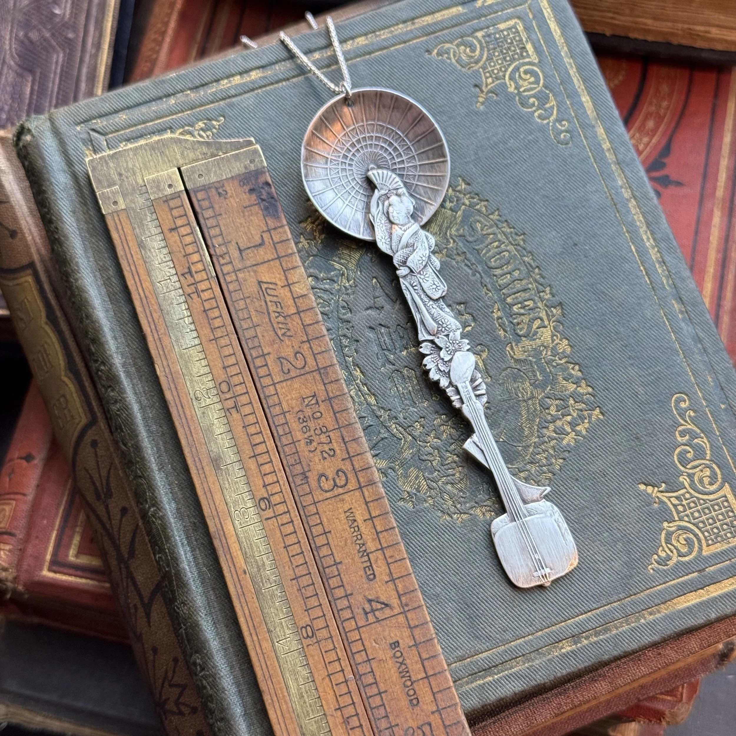 Grand Geisha Sterling Silver Spoon Necklace - LadyForge Jewelry