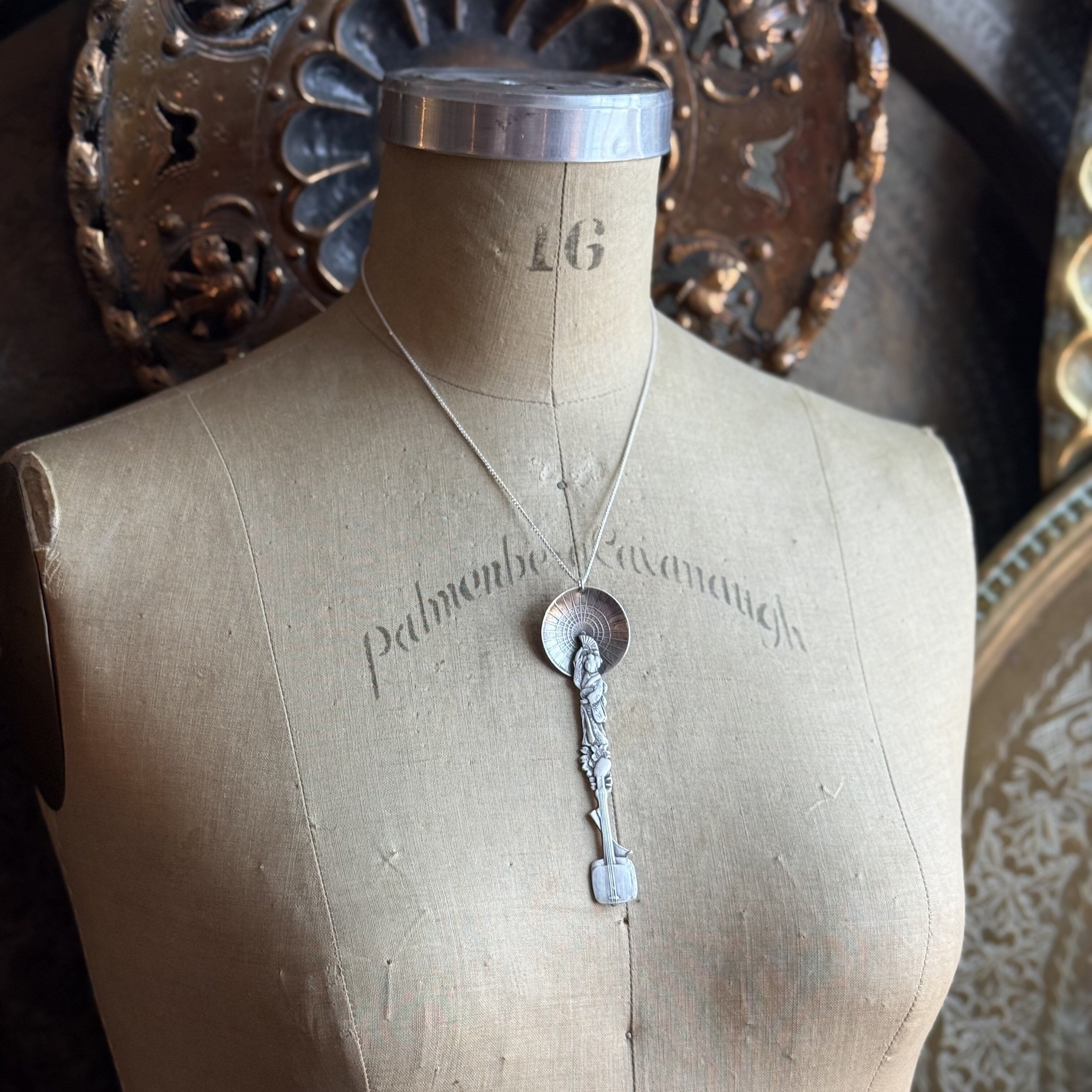 Grand Geisha Sterling Silver Spoon Necklace - LadyForge Jewelry