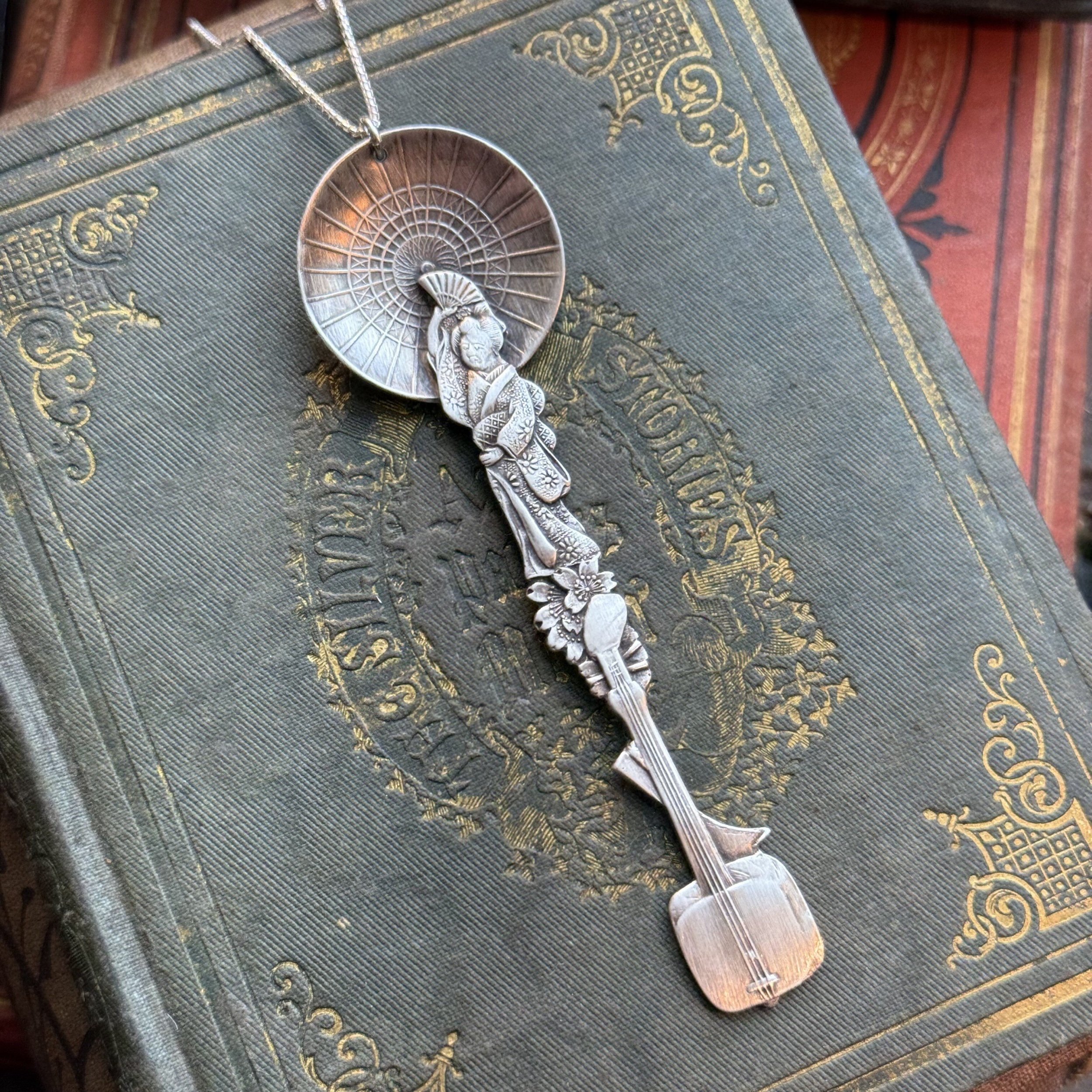 Grand Geisha Sterling Silver Spoon Necklace - LadyForge Jewelry