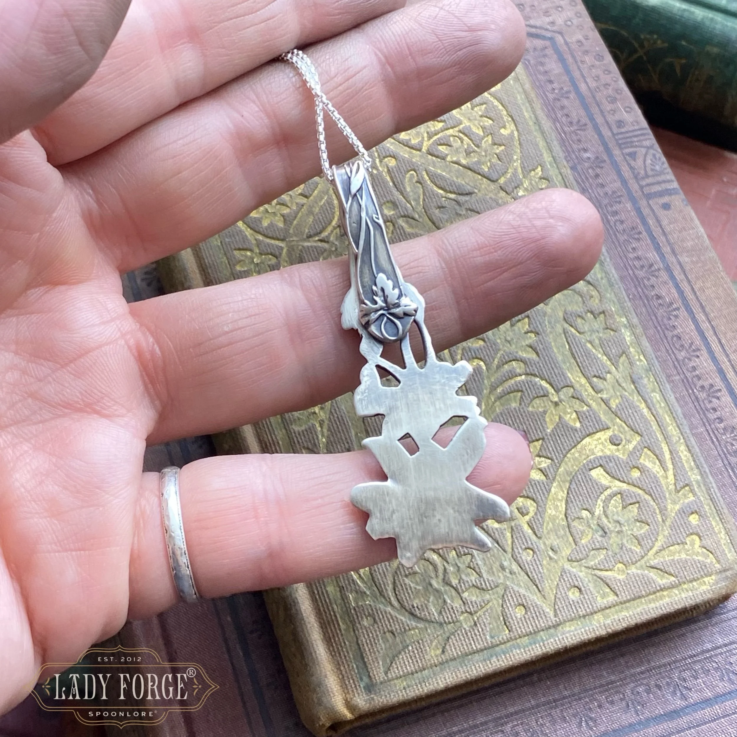 1908 Columbine Sterling Spoon Necklace - LadyForge Jewelry