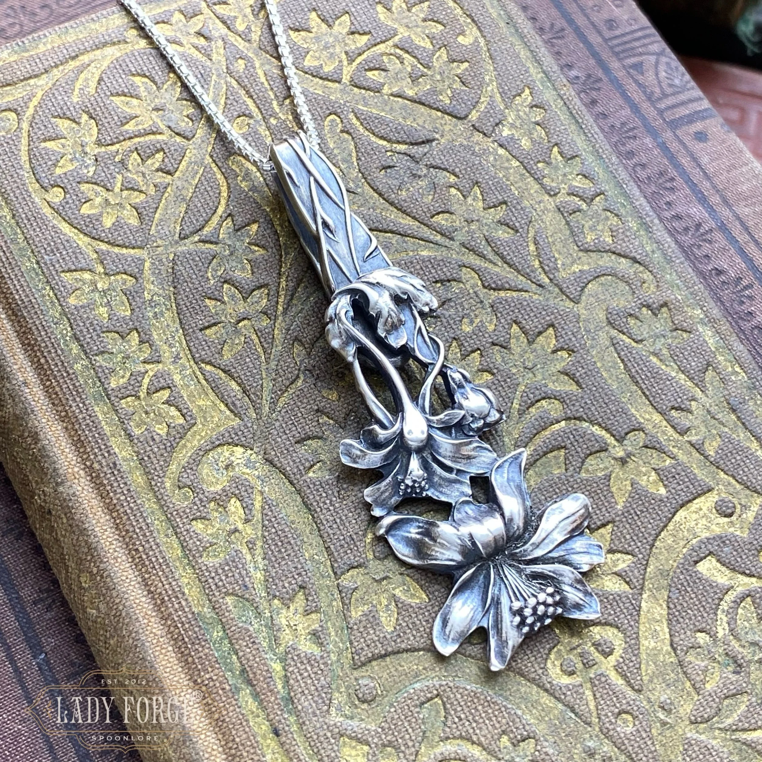 1908 Columbine Sterling Spoon Necklace - LadyForge Jewelry