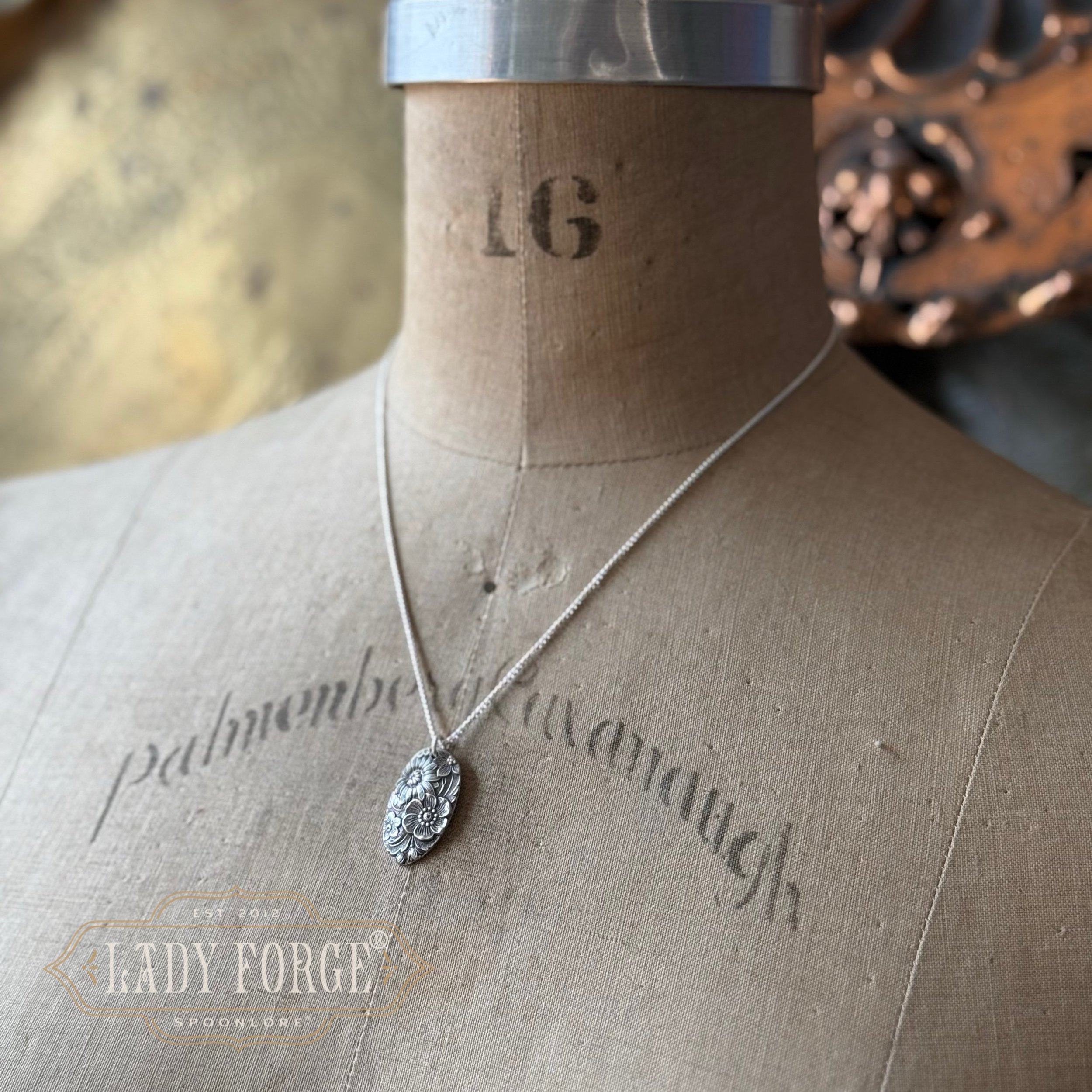 Sterling Spoon Necklace - 1932 Bridal Bouquet - LadyForge Jewelry
