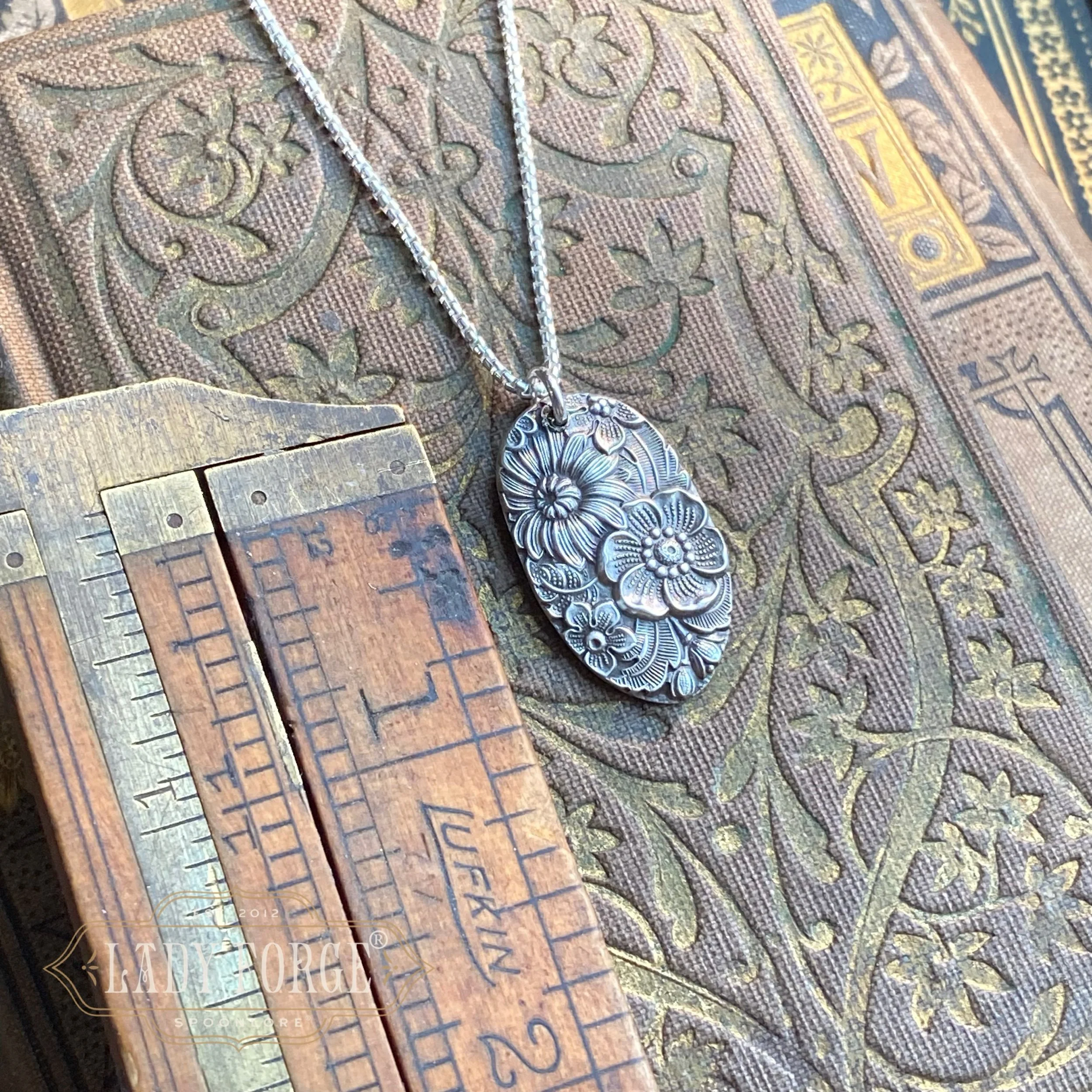 Sterling Spoon Necklace - 1932 Bridal Bouquet - LadyForge Jewelry