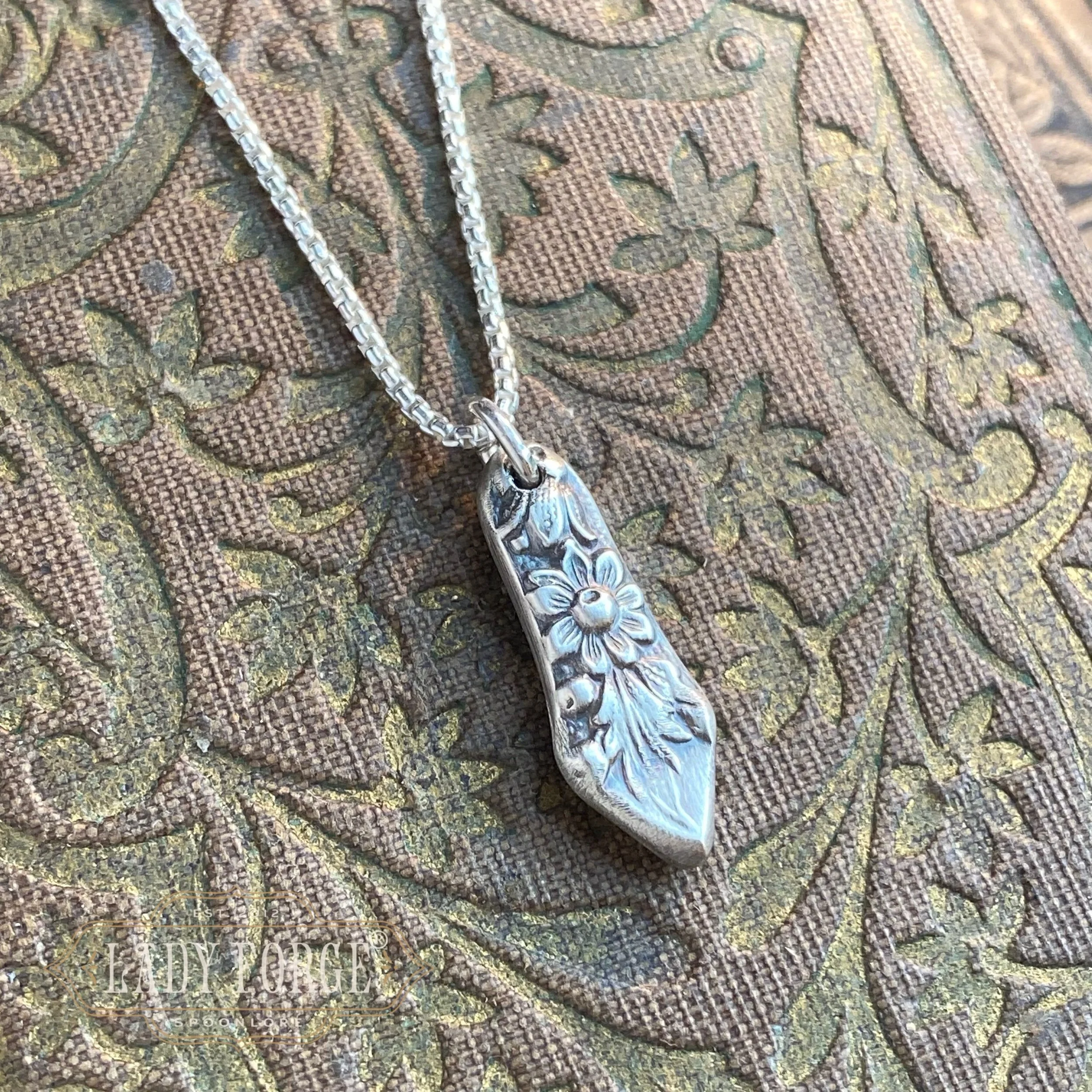 Sterling Spoon Necklace - 1932 Dainty Bridal Bouquet - Dainty Drop