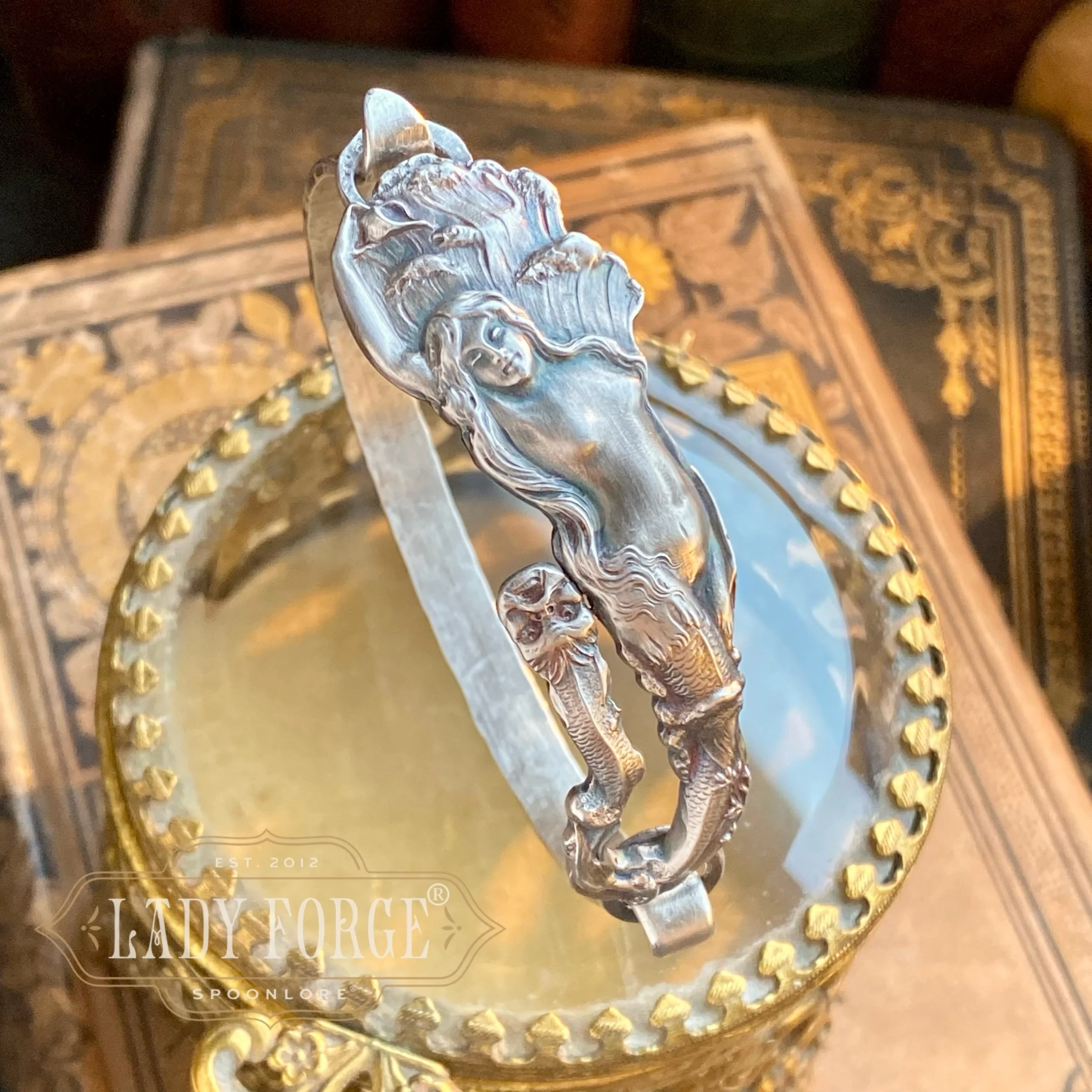 Sterling Spoon Bangle - 1901 Mermaid