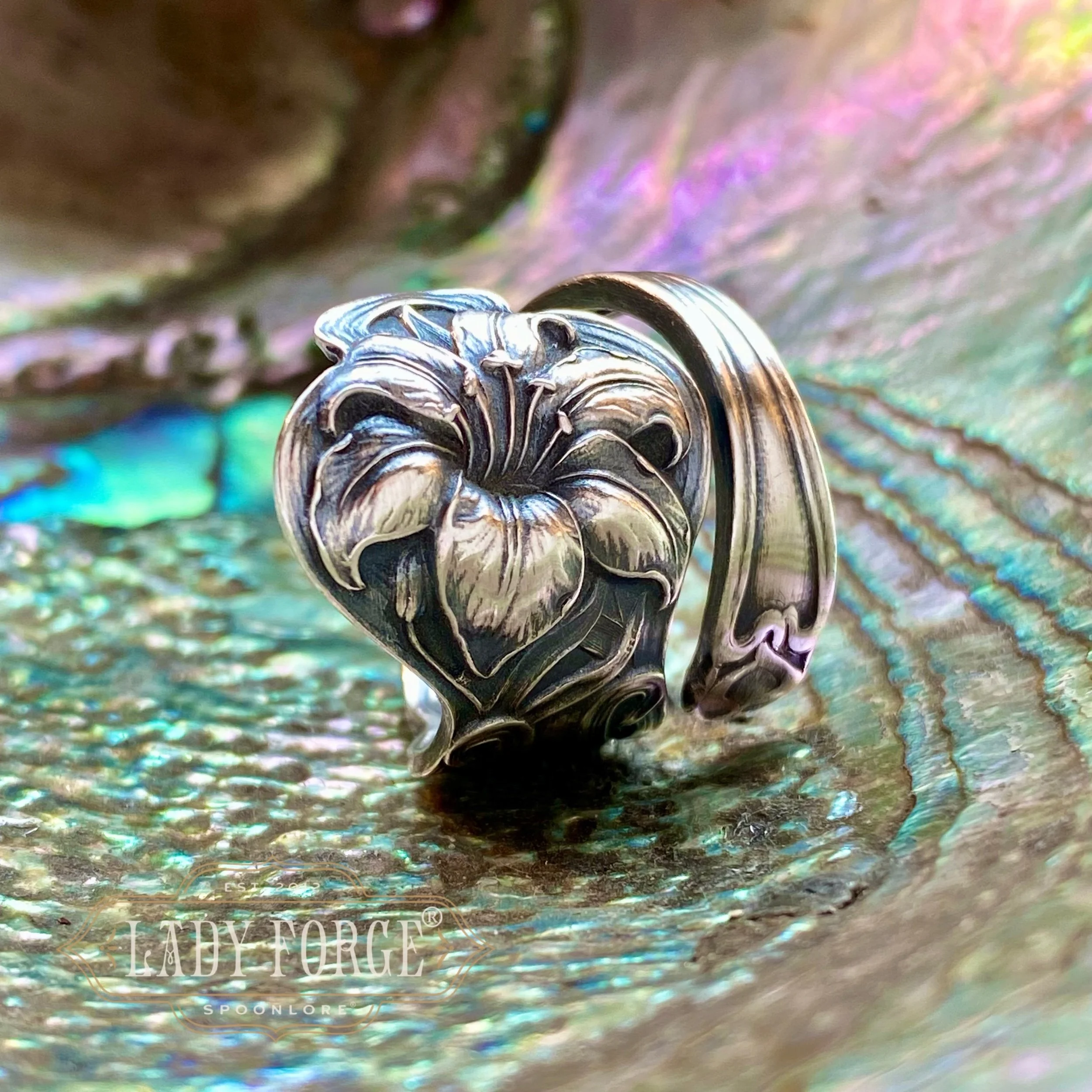 Sterling Spoon Ring - 1903 Lily