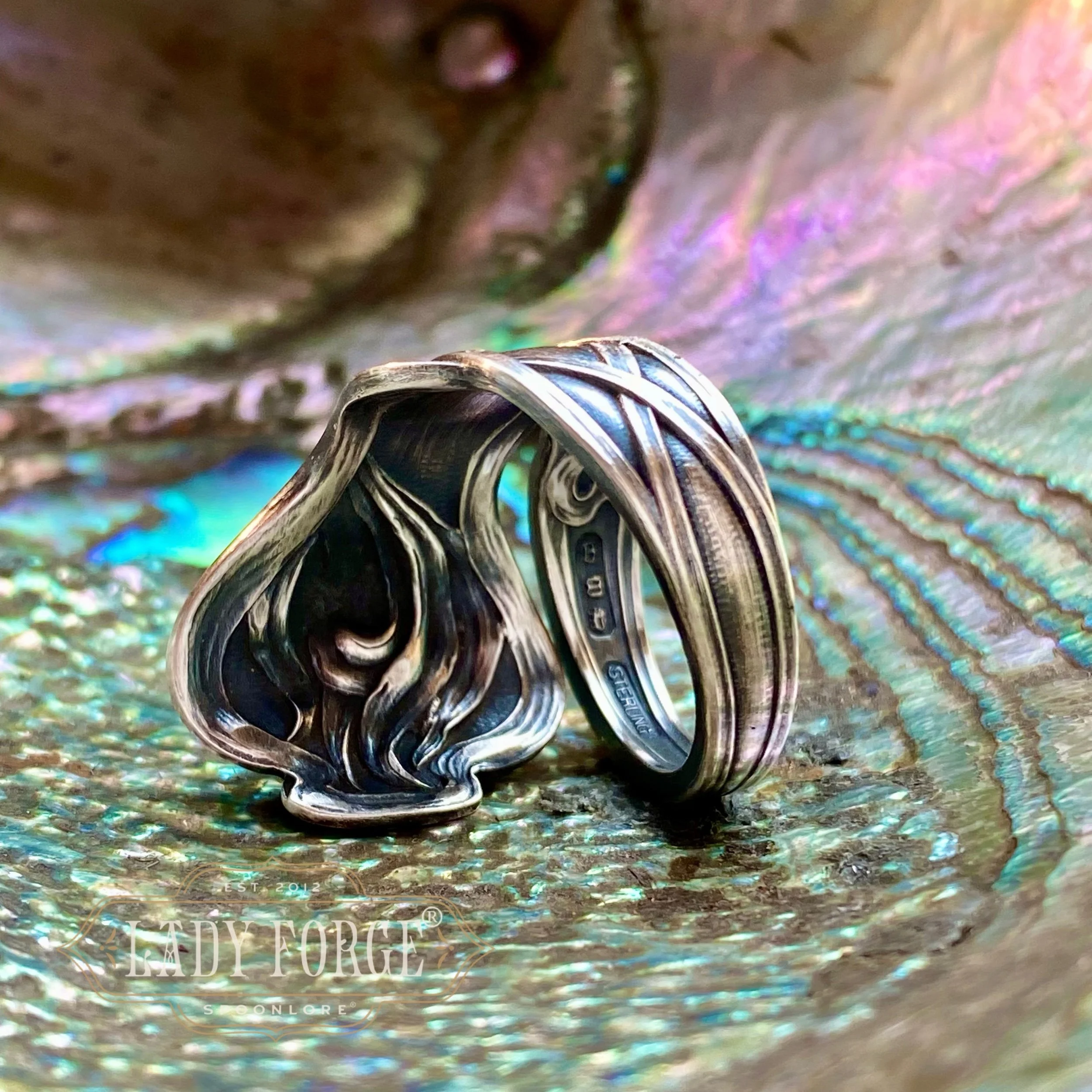Sterling Spoon Ring - 1903 Lily - LadyForge Jewelry