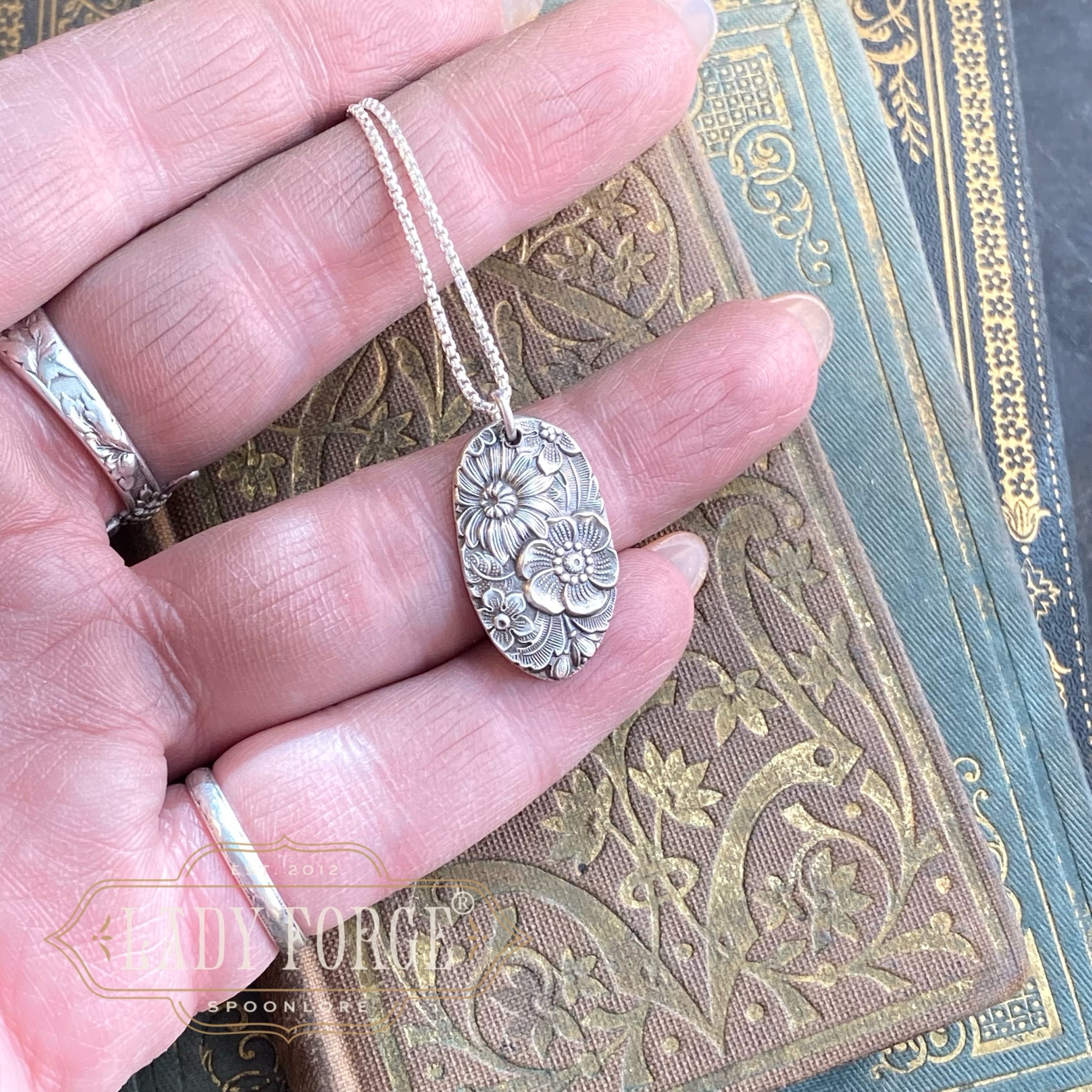 Sterling Spoon Necklace - 1932 Bridal Bouquet - LadyForge Jewelry