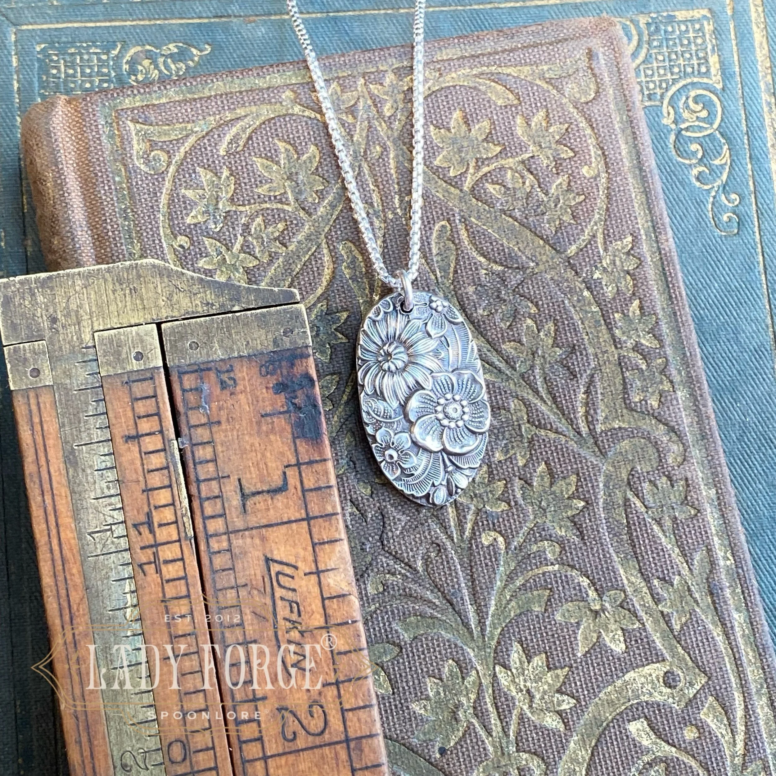 Sterling Spoon Necklace - 1932 Bridal Bouquet - LadyForge Jewelry