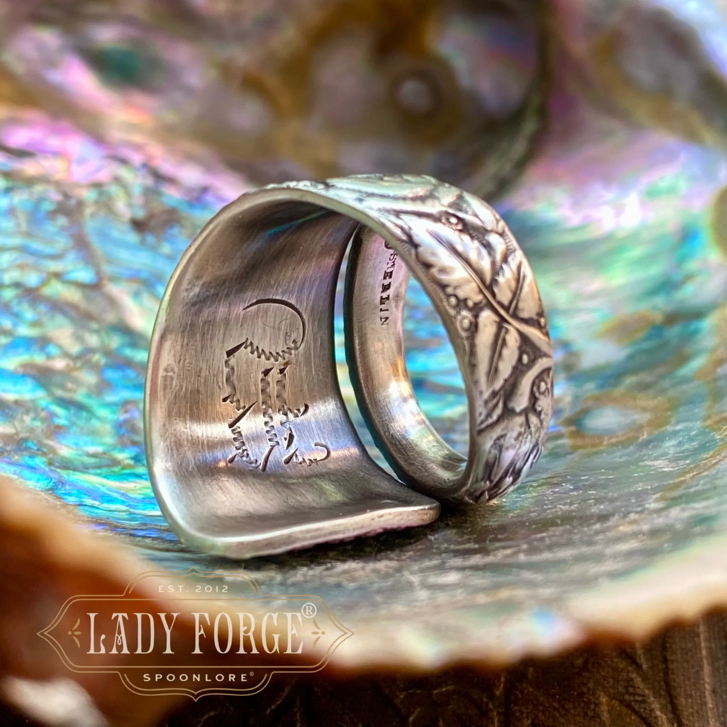 1884 Arlington Garden Sterling Spoon Ring - LadyForge Jewelry