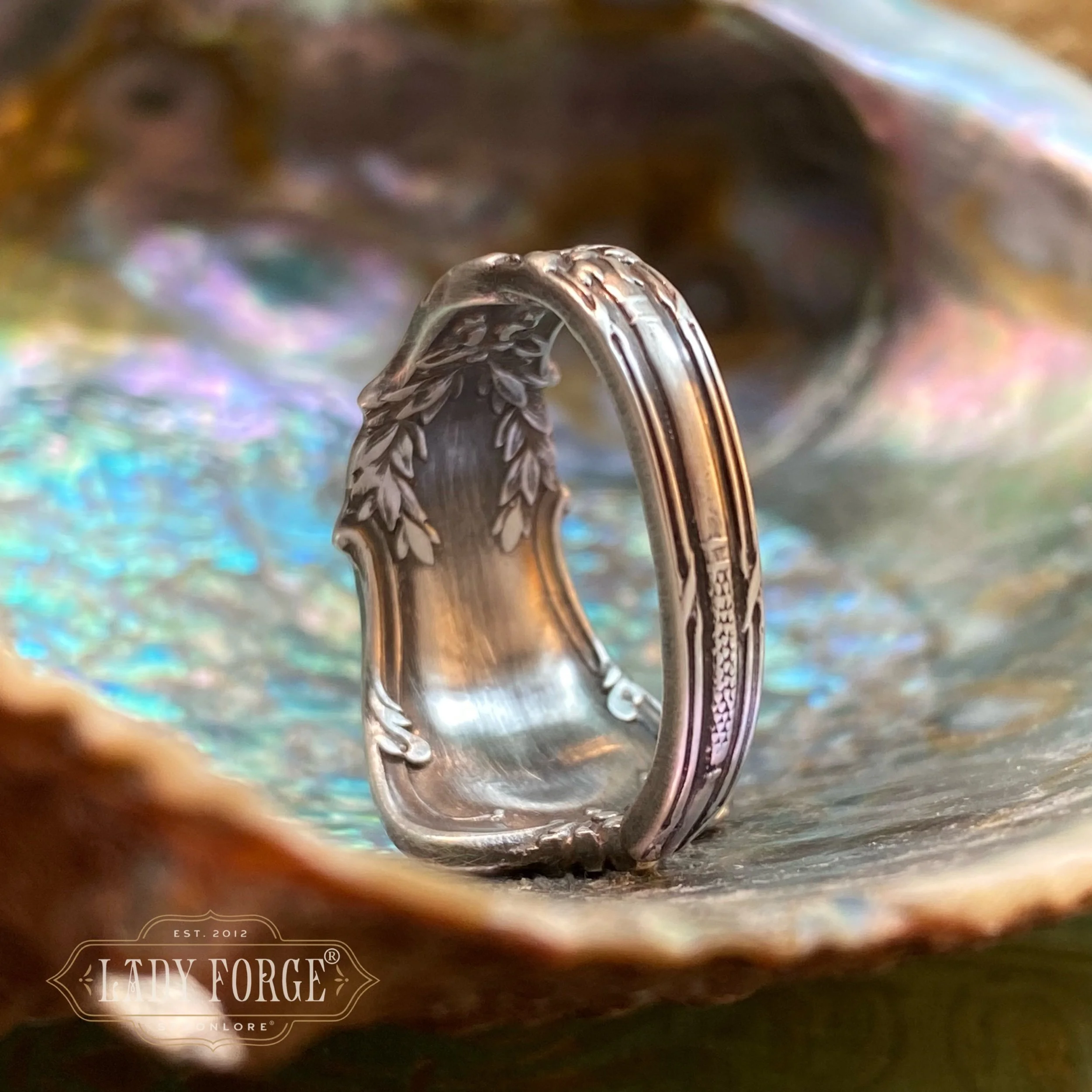 1895 Empire Crown Sterling Spoon Ring - LadyForge Jewelry