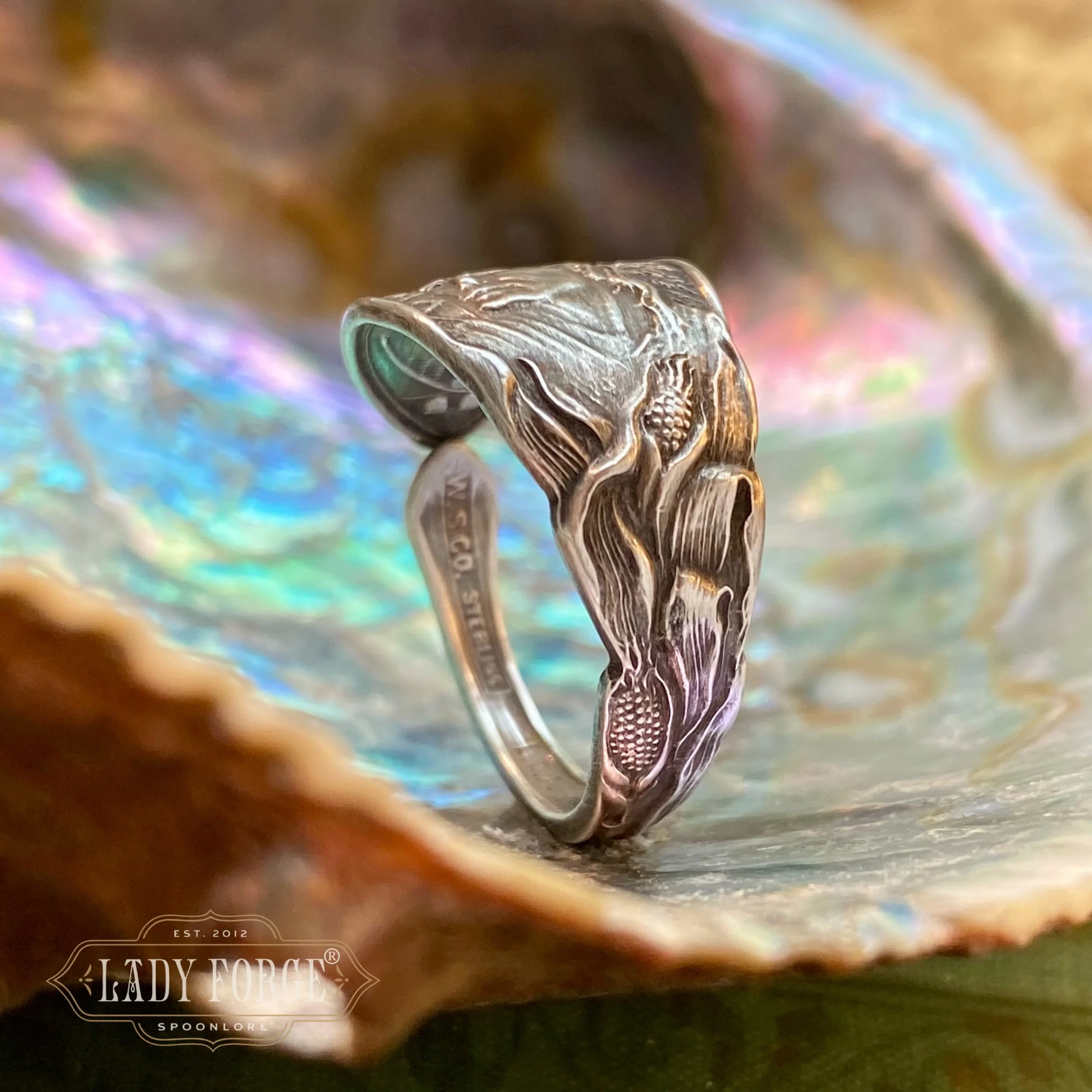 Native Warrior Sterling Spoon Ring - LadyForge Jewelry
