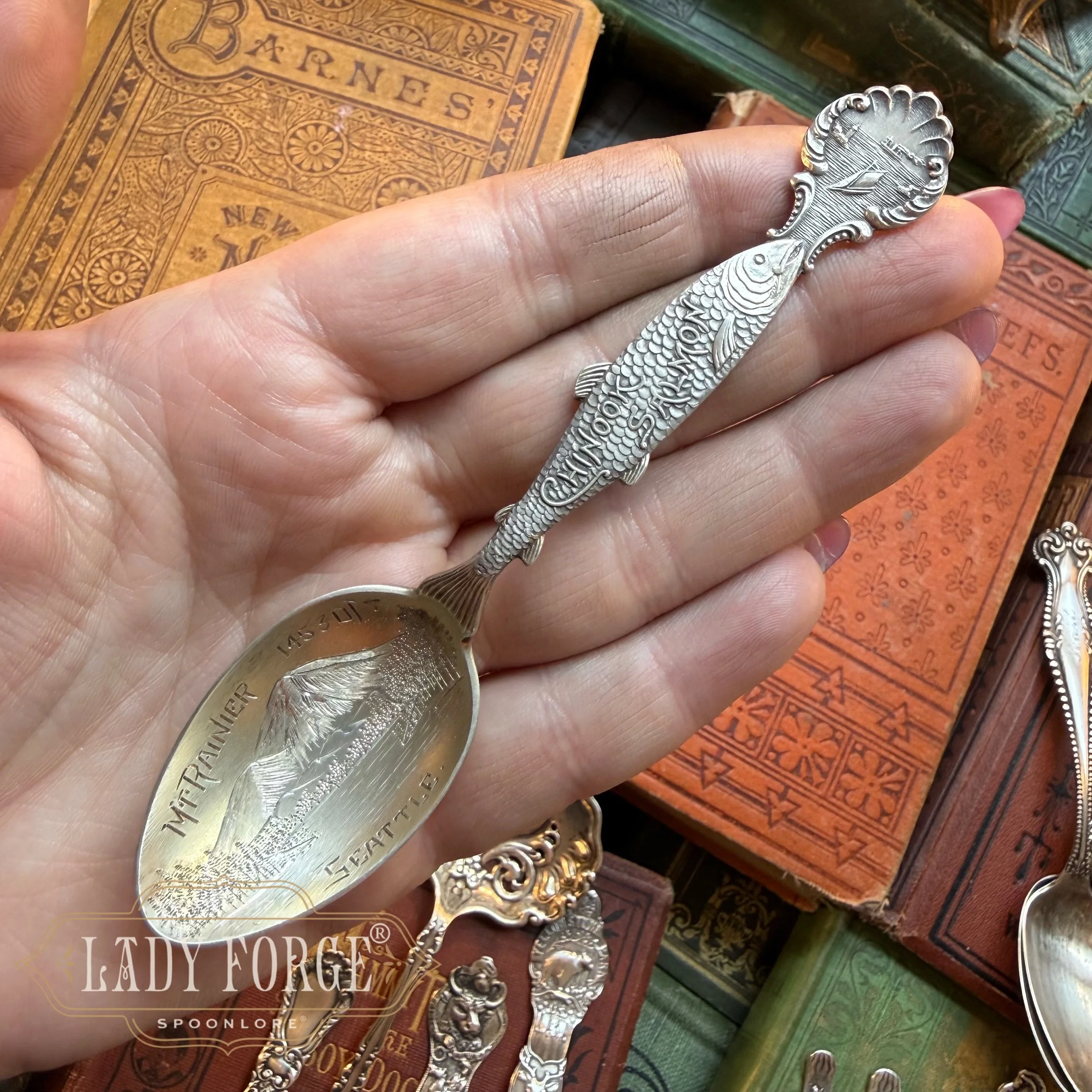 Chinook Salmon Sterling Spoon Ring - LadyForge Jewelry