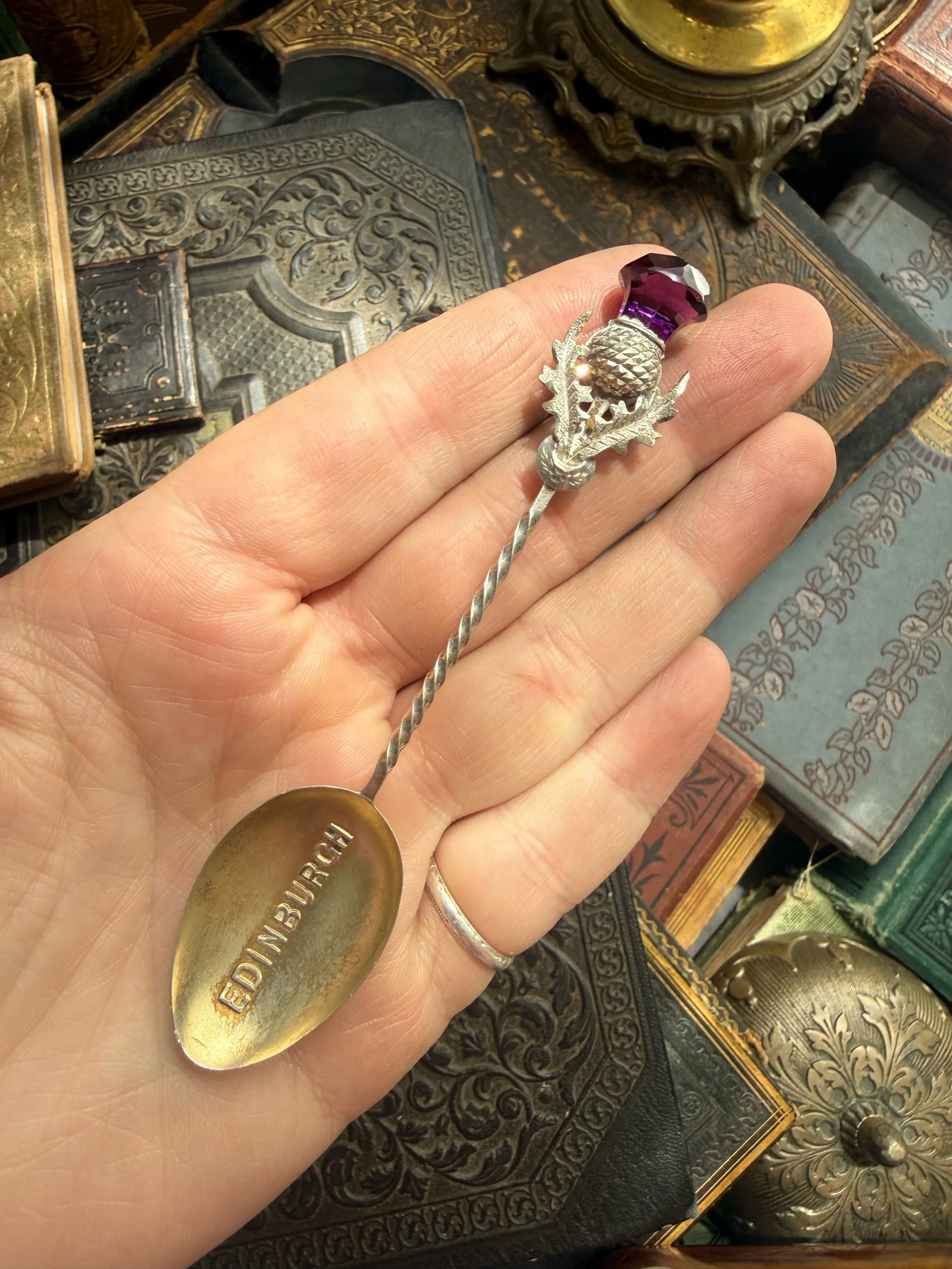 Grand Amethyst Thistle Spoon Necklace - LadyForge Jewelry